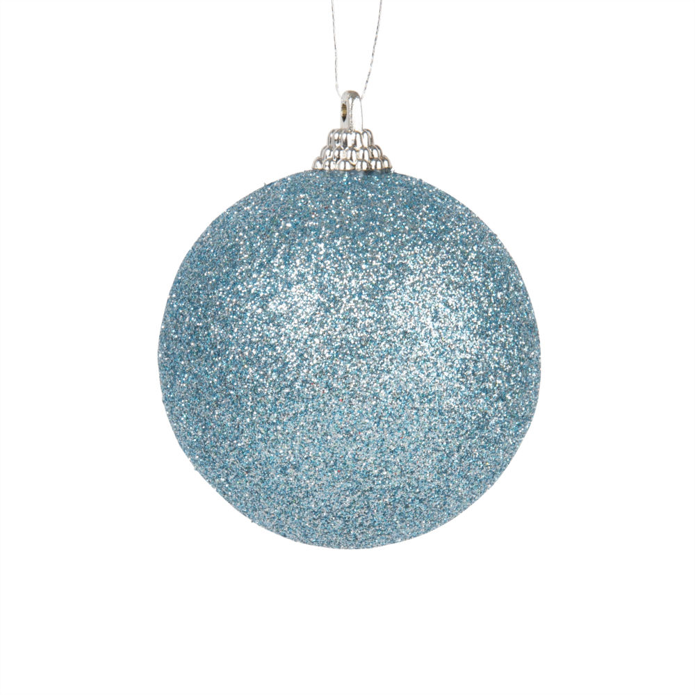 Boule de Noël bleue à paillettes (x6)