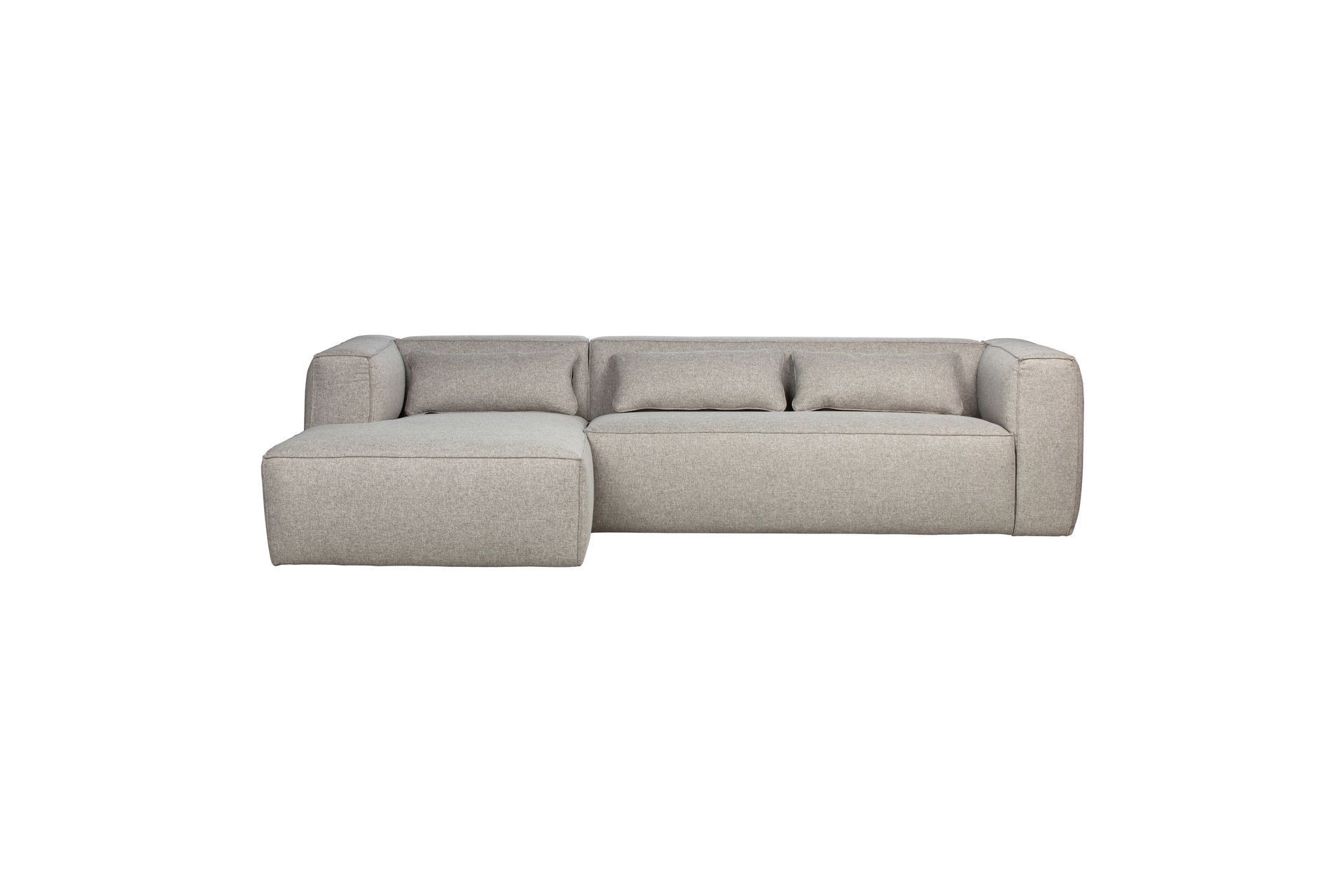 Canapé 3 places d'angle gauche en tissu gris clair