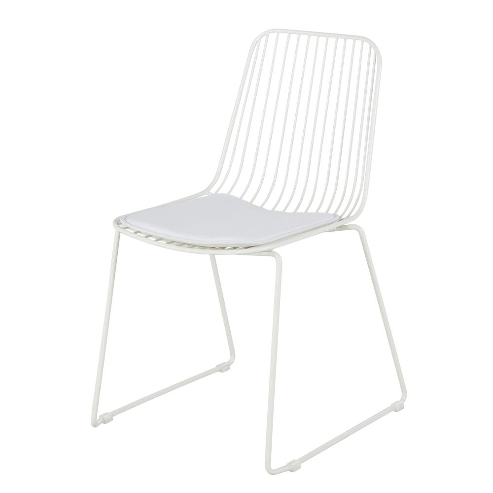 Chaise en métal blanc