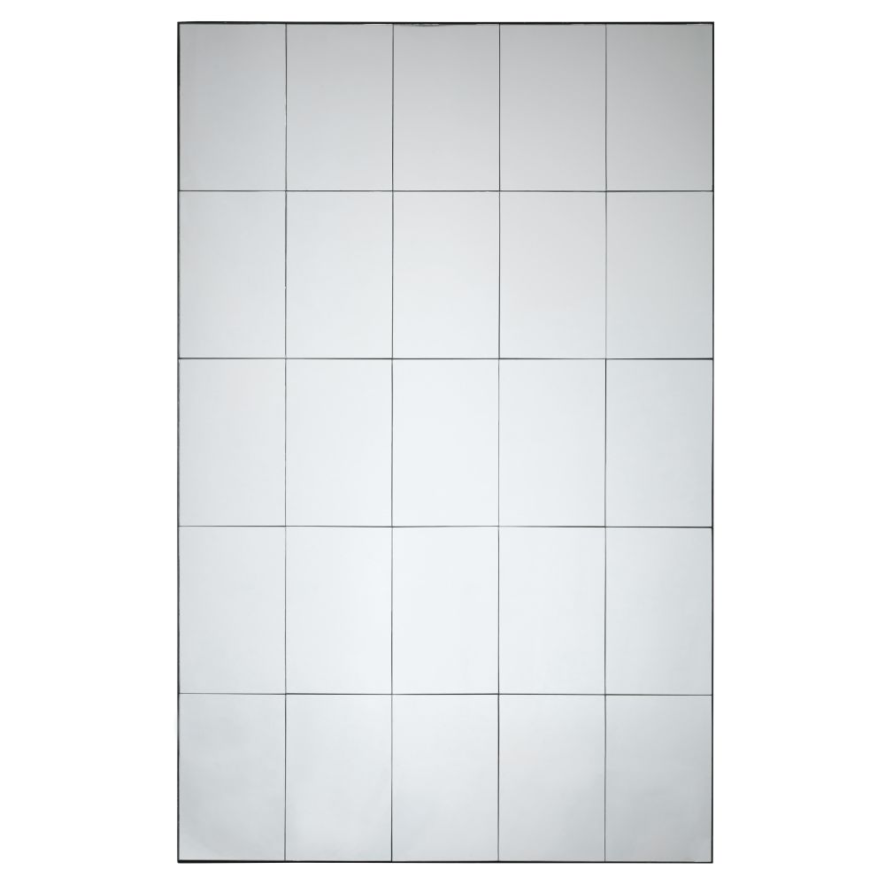 Grand miroir fenêtre rectangulaire en métal noir 110x170