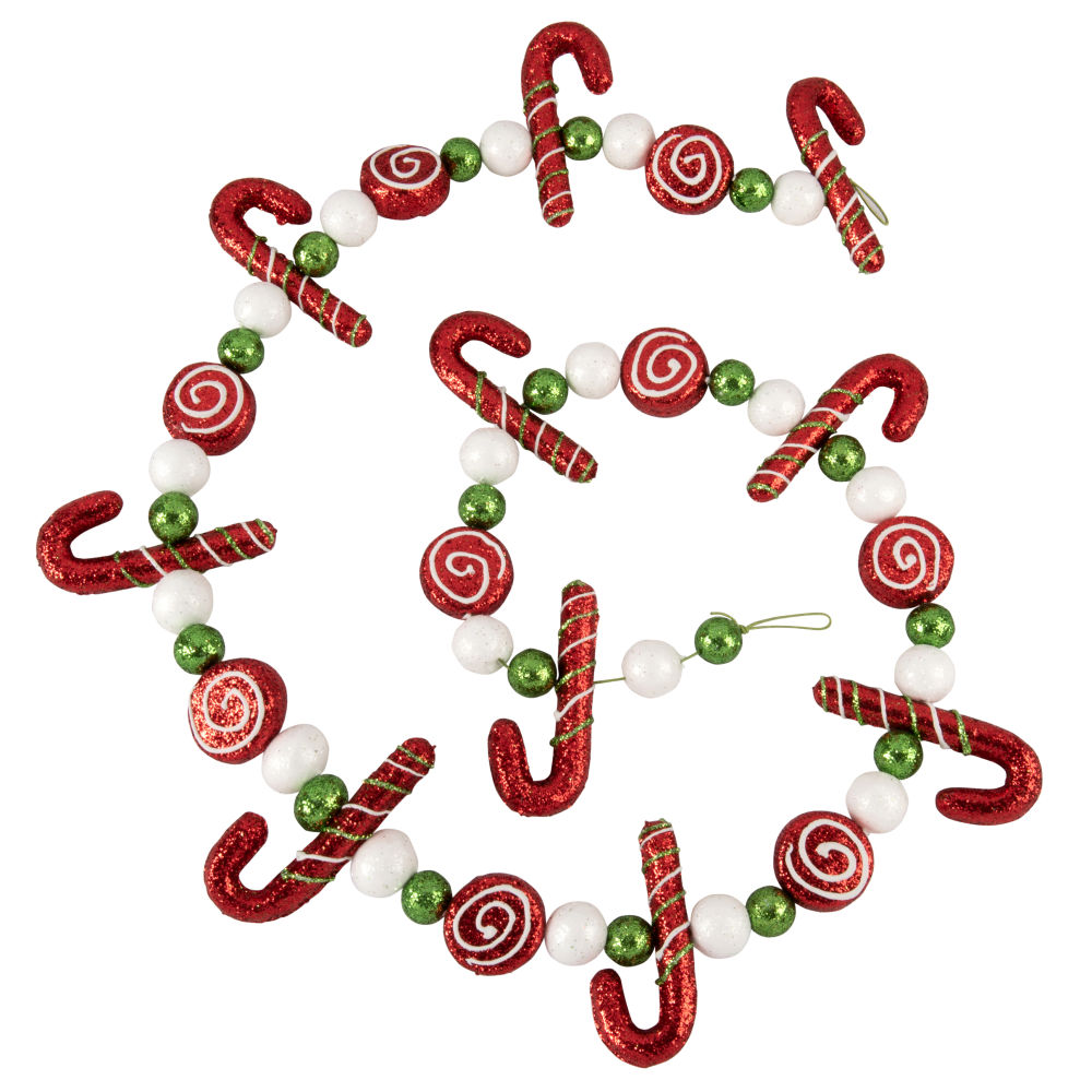 Guirlande de Noël sucreries rouge et verte L152