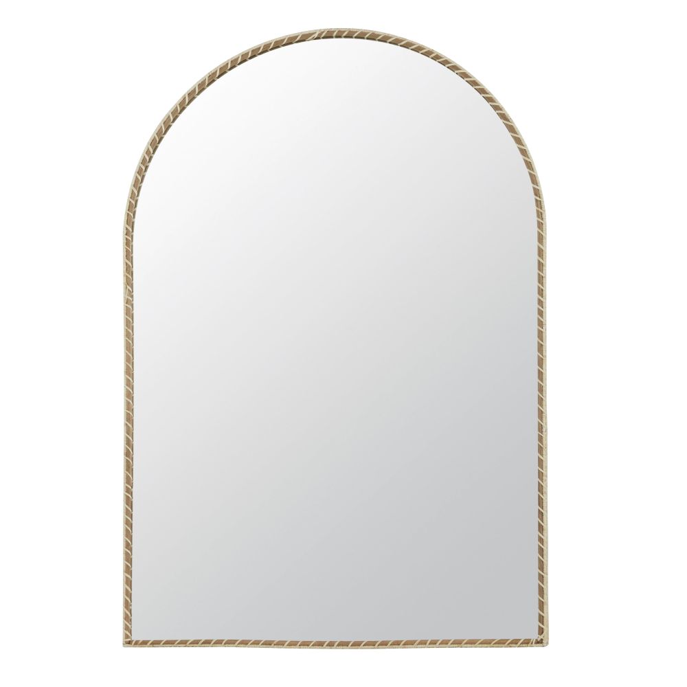 Miroir arche en rabane beige 81x121