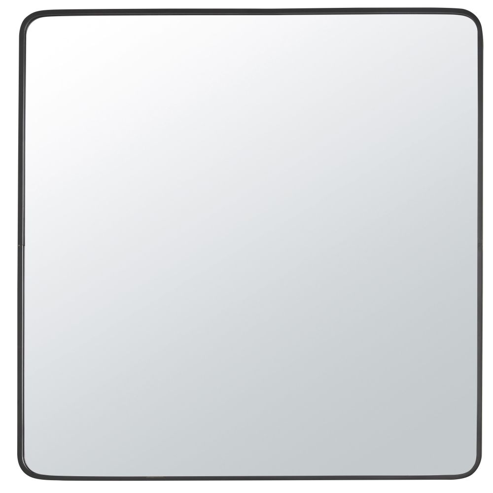 Miroir carré en métal noir 120x120