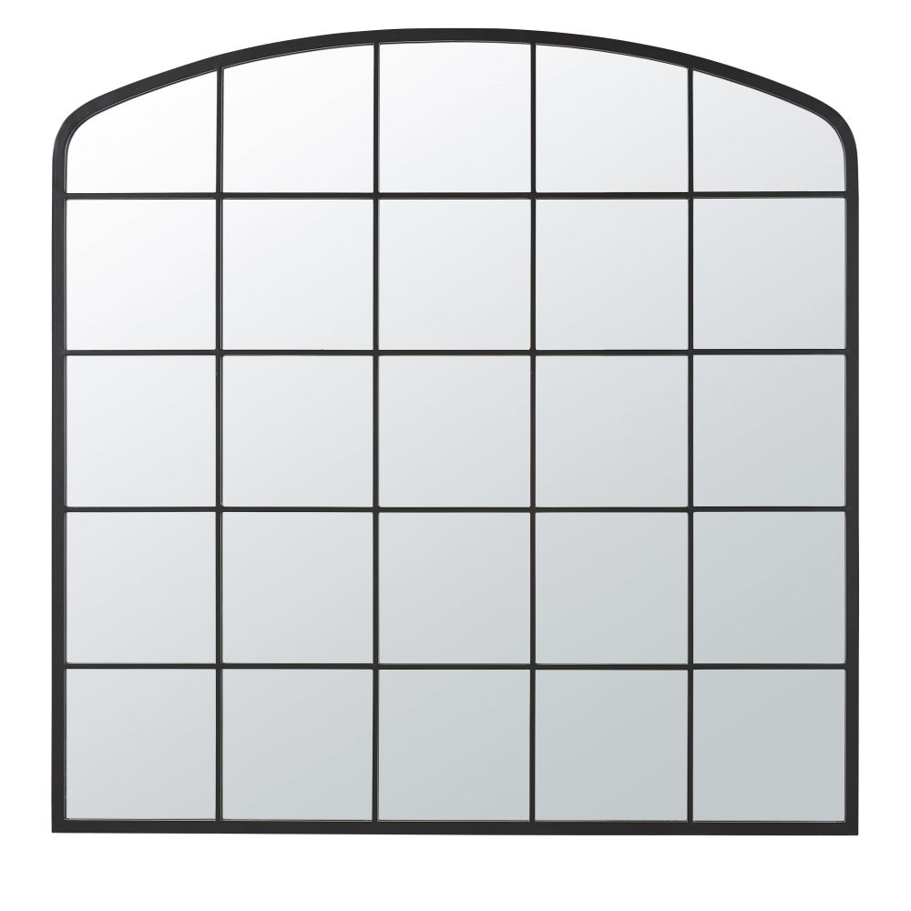 Miroir fenêtre rectangulaire en métal noir 122x121