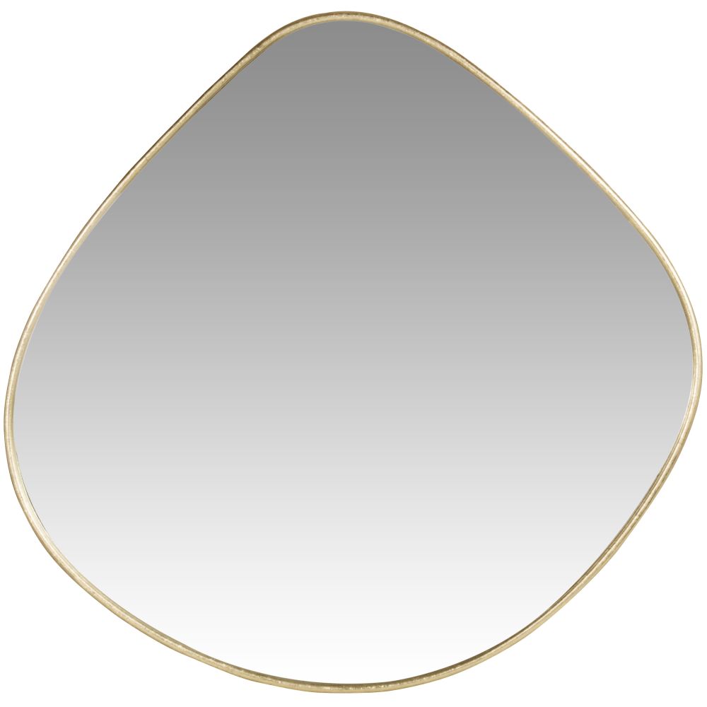 Miroir organique en métal doré 70x68