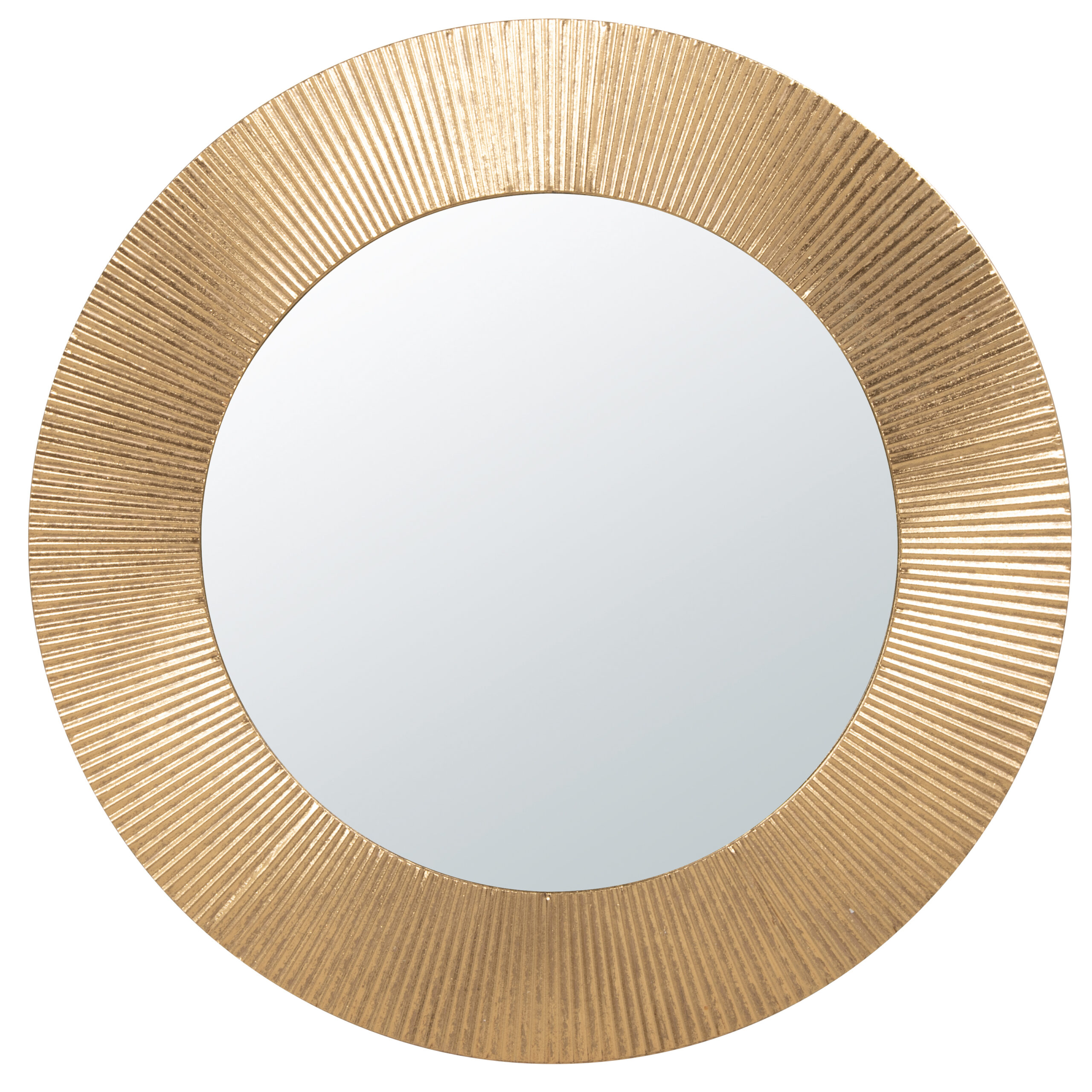 Miroir rond en métal doré D80