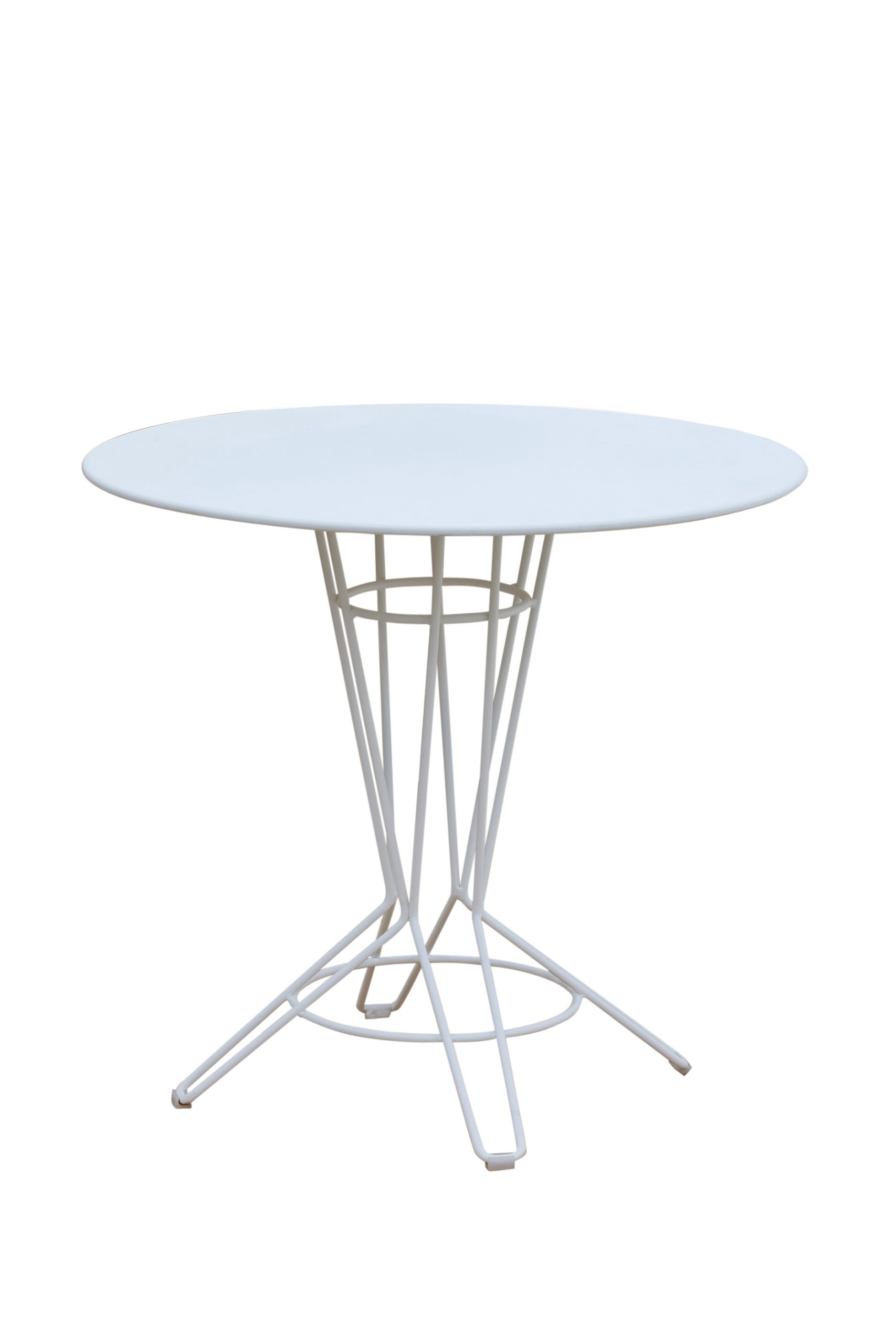 NOSTRUM - Table rond en acier blanc D80