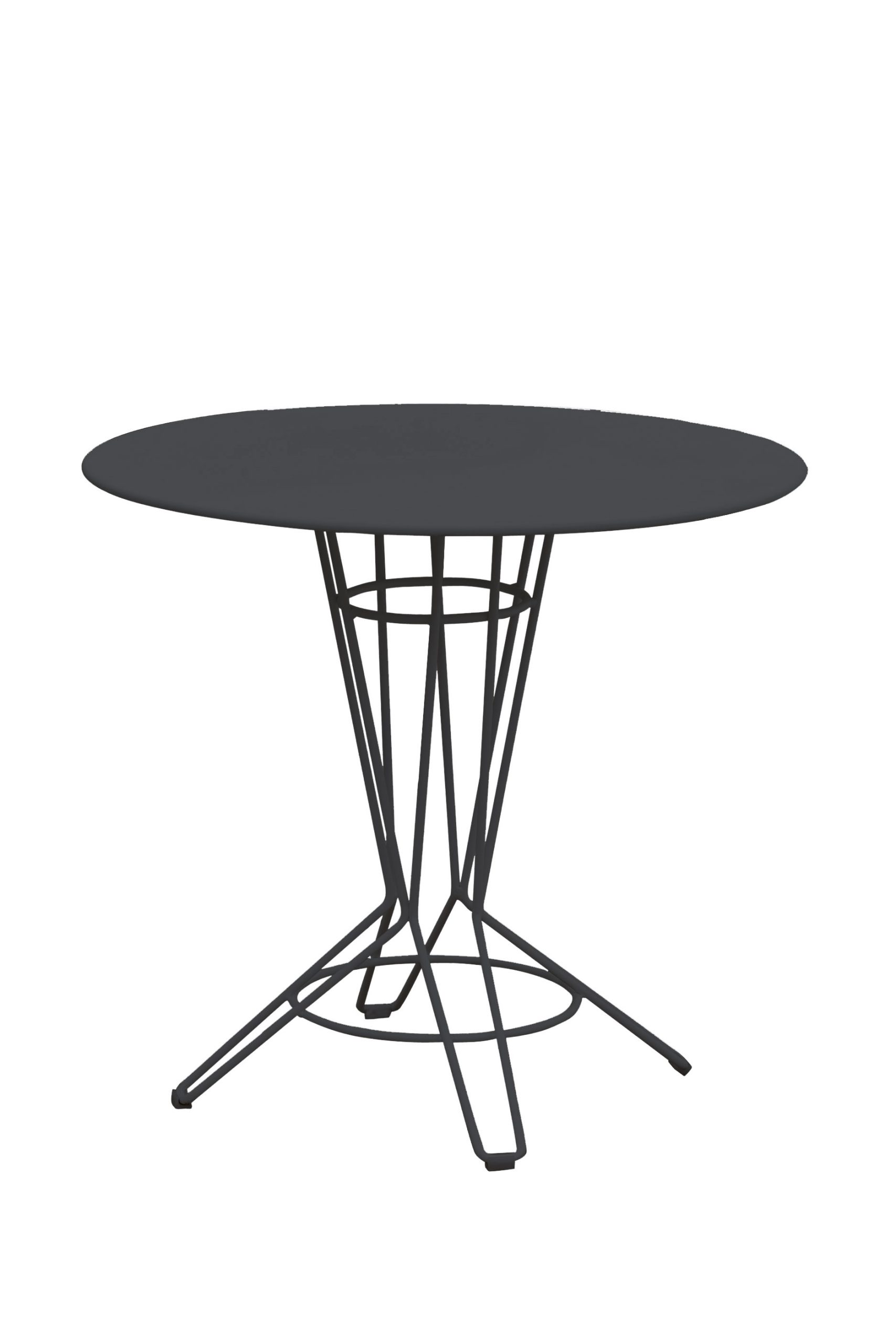 NOSTRUM - Table rond en acier gris anthracite D80