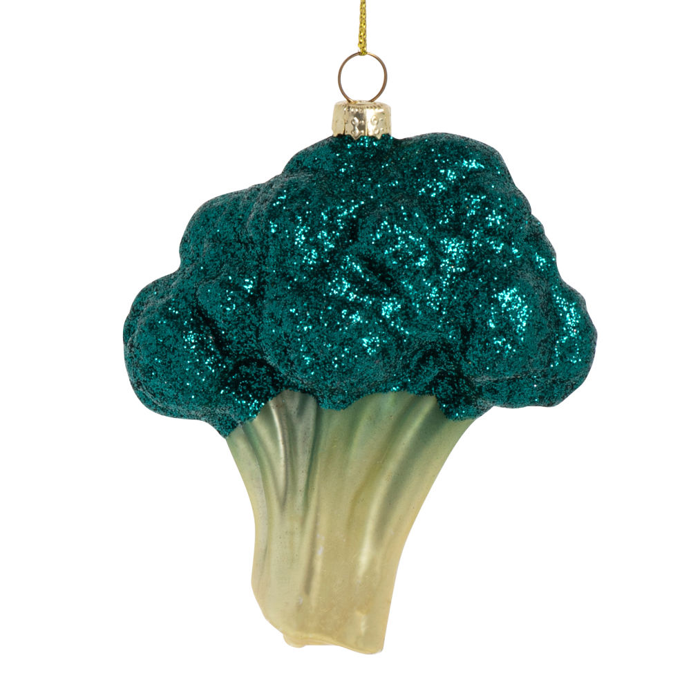 Pendentif brocoli en verre bleu vert