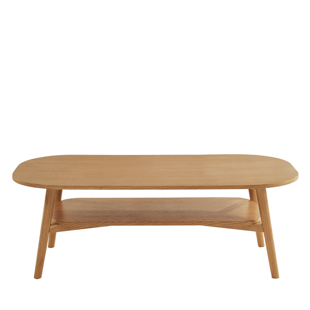 Table basse vintage en bois 120x60 cm bois clair