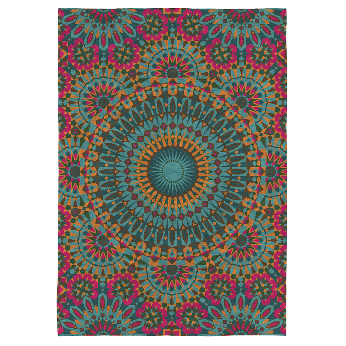 Tapis géométrique design en polyester multicolore 80x150