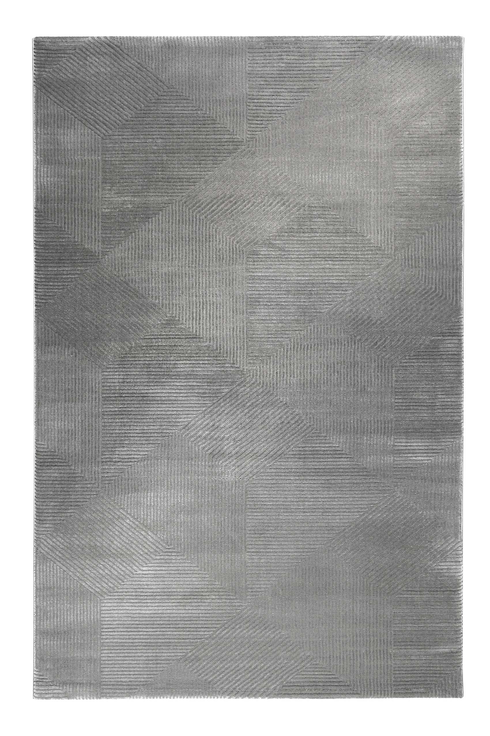 Tapis motif géométrique à relief gris taupe 225x160