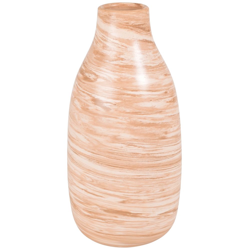 Vase en terre cuite beige et marron H31