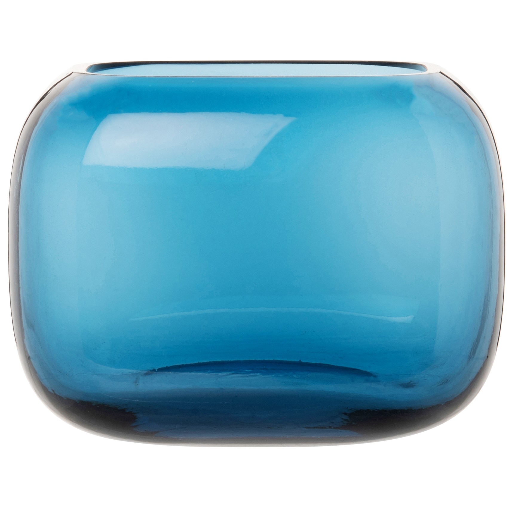 Vase en verre bleu H18