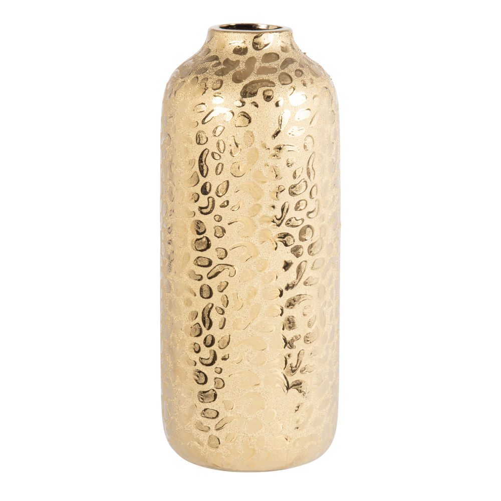 Vase en verre tacheté doré H31