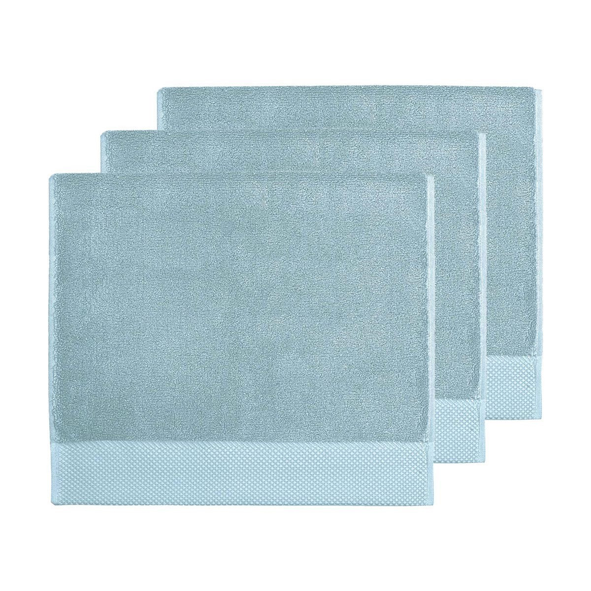 3 grandes serviettes d'invité zéro twist 560g bleu arctic 40x60 cm