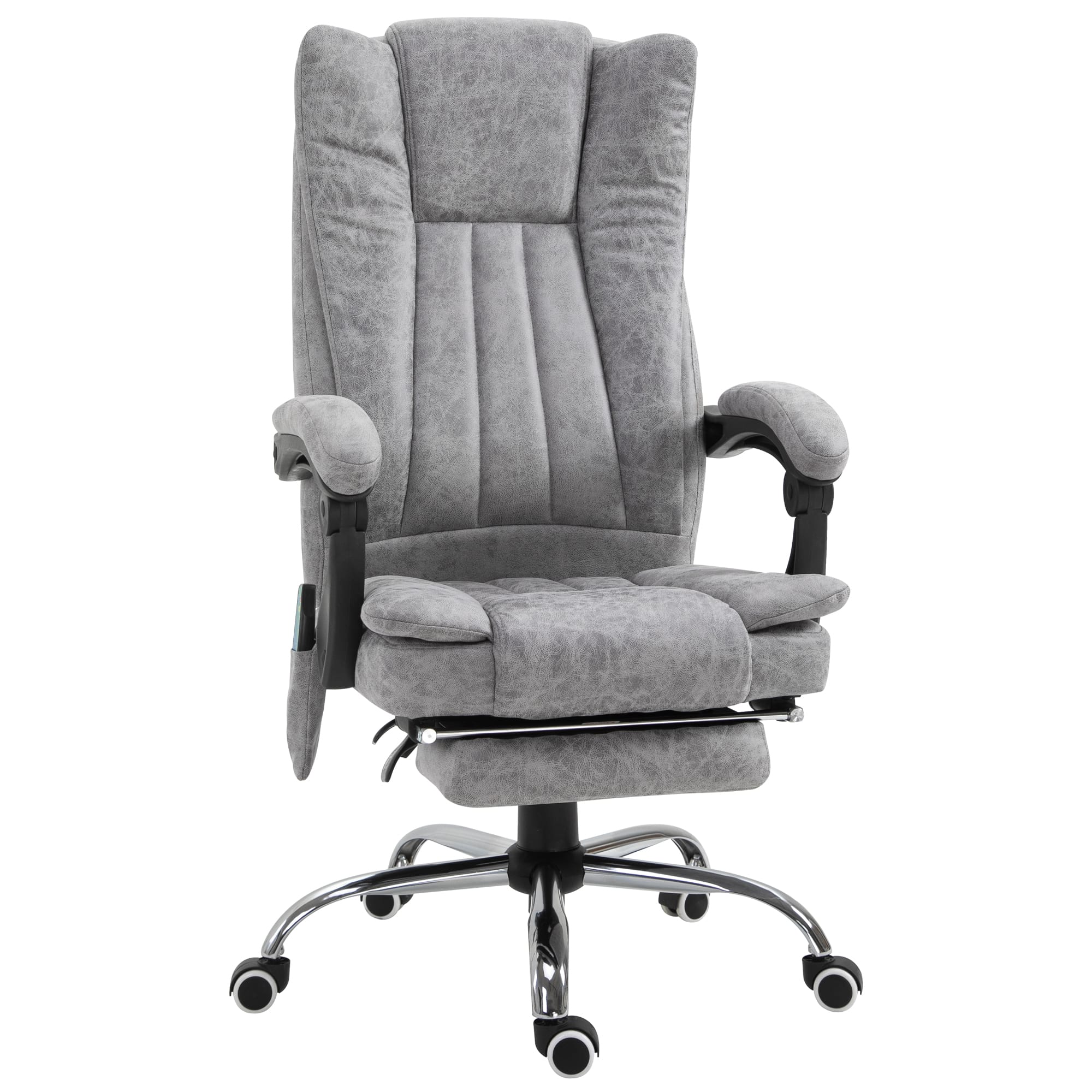 HOMCOM Fauteuil de Bureau Massant et Chauffant Gris avec Hauteur
