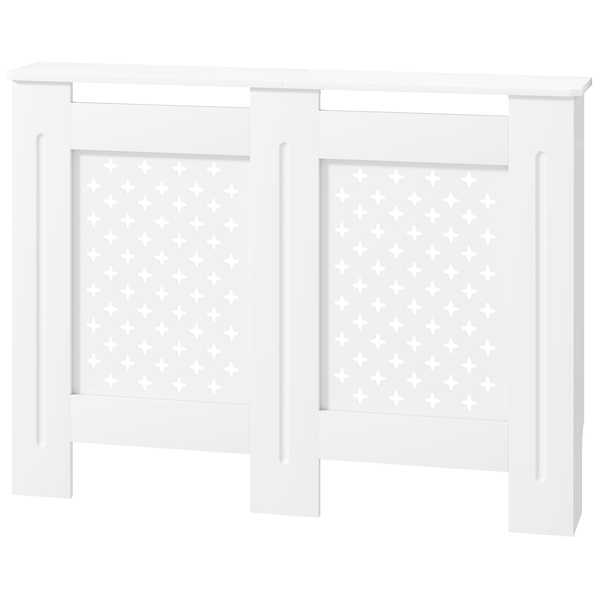 HOMCOM Couvercle de radiateur cache radiateur grille croisée pour salon chambre à coucher en bois 112l x 19P x 81