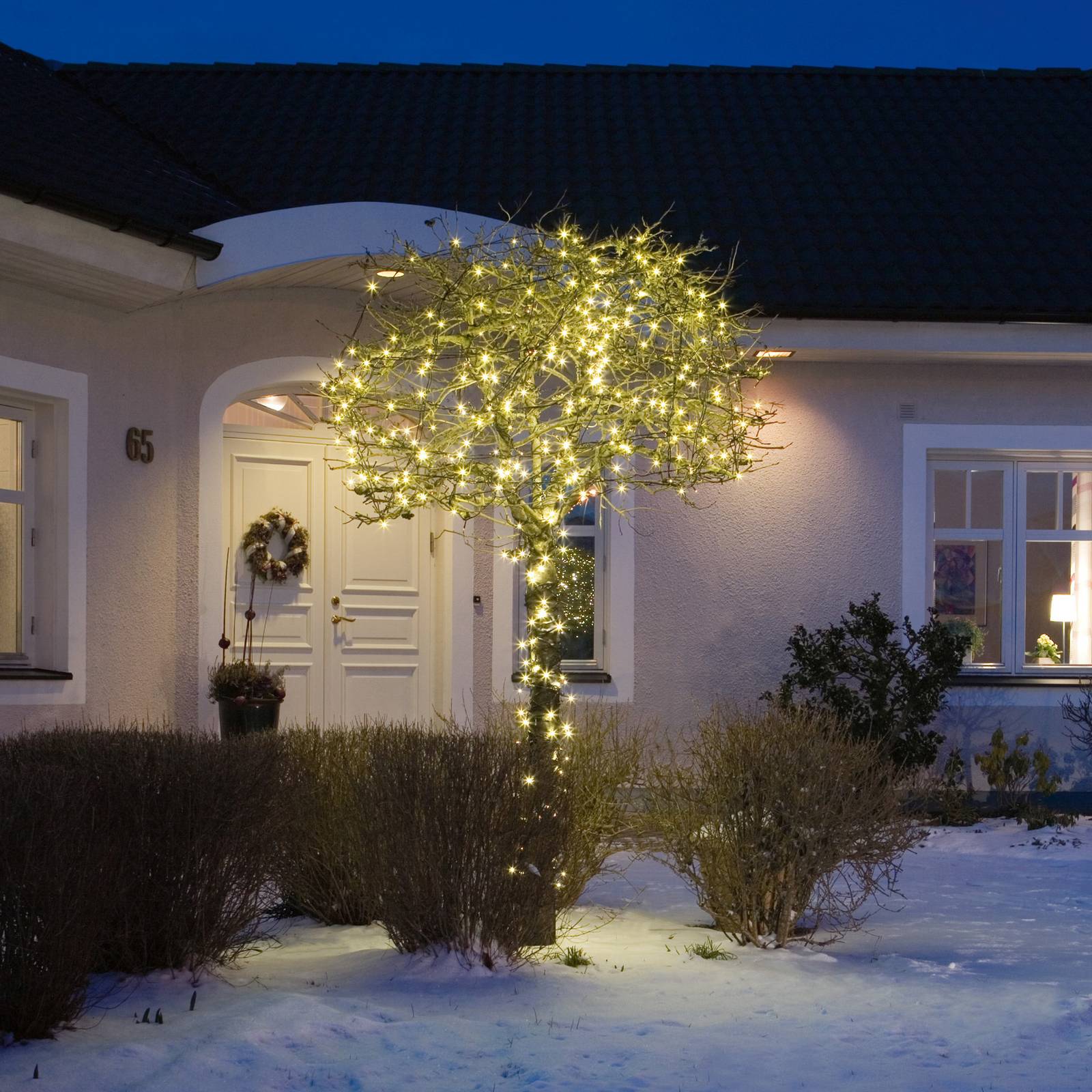 Konstsmide Christmas Guirlande LED extérieure x200 noir/blanc chaud