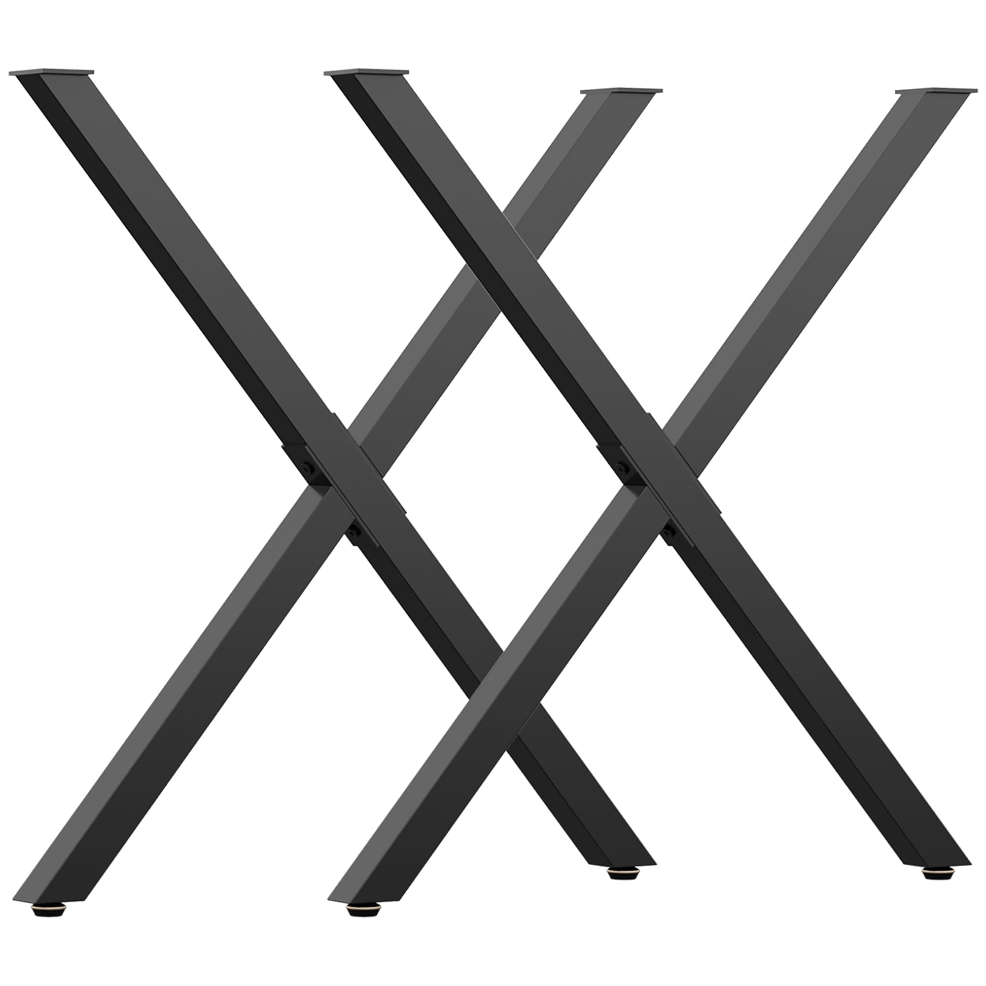 HOMCOM Pieds de Table Croix Design Industriel 70x72cm pour Table Basse Chevet Noir   Aosom France