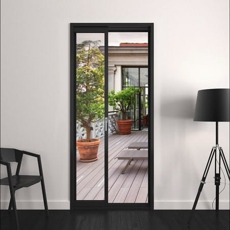 Fenêtre à galandage ALU 1 vantail 1 rail