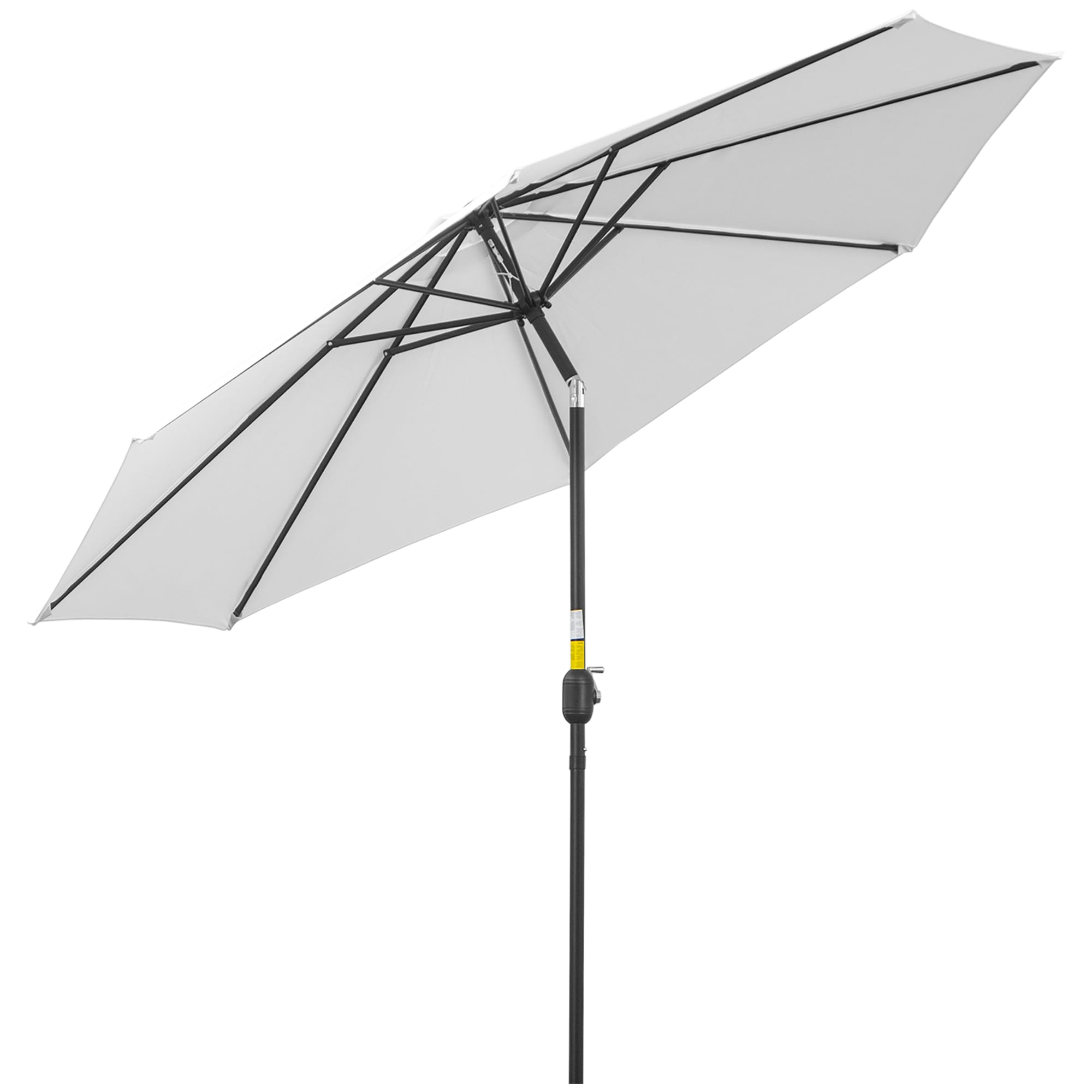 Outsunny Parasol en métal Rond Polyester 180g/m² protection solaire anti-UV manivelle inclinable Ø 3 x 2