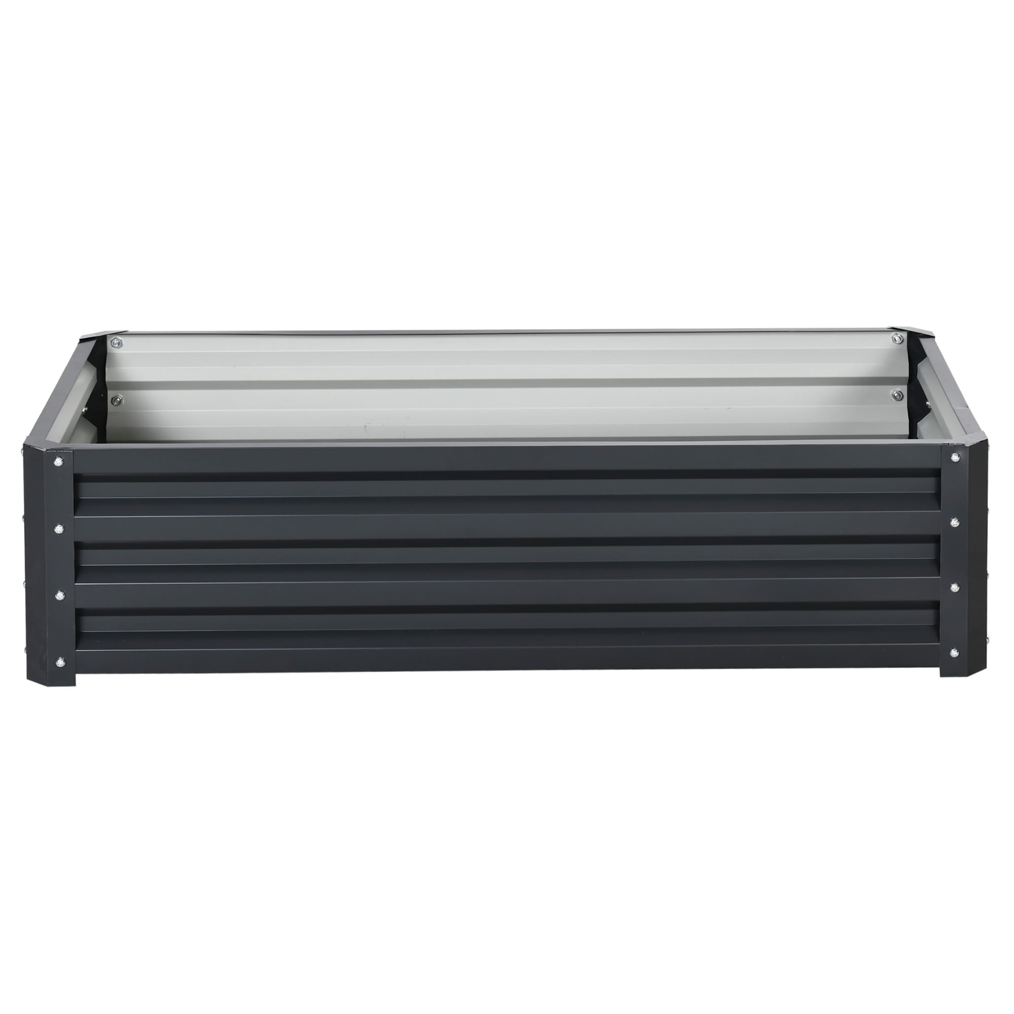 Outsunny Carré potager de jardin rectangulaire tôle d'acier ondulée 120 x 60 x 30