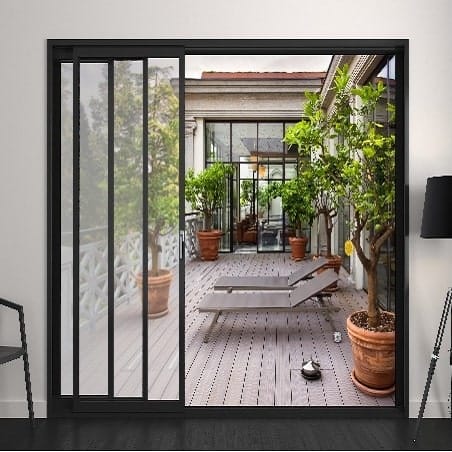 Baie à galandage ALU 3 vantaux 3 rails