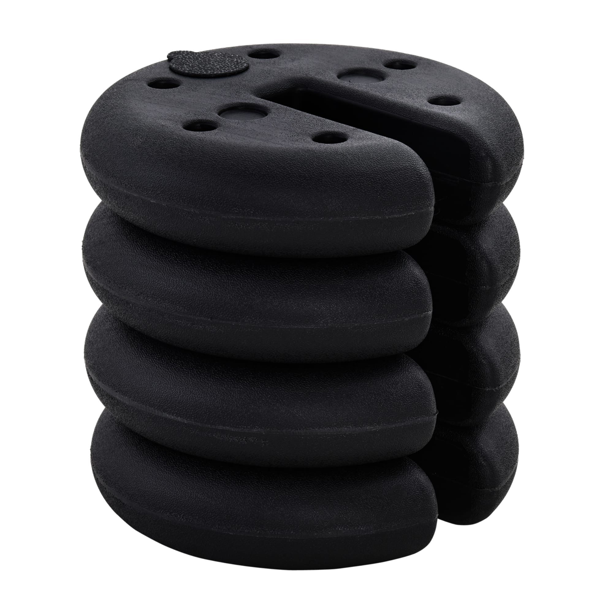 Outsunny Lot de 4 poids de lestage rond pour tonnelle barnum tente dim. Ø 25 x 6H cm HDPE noir