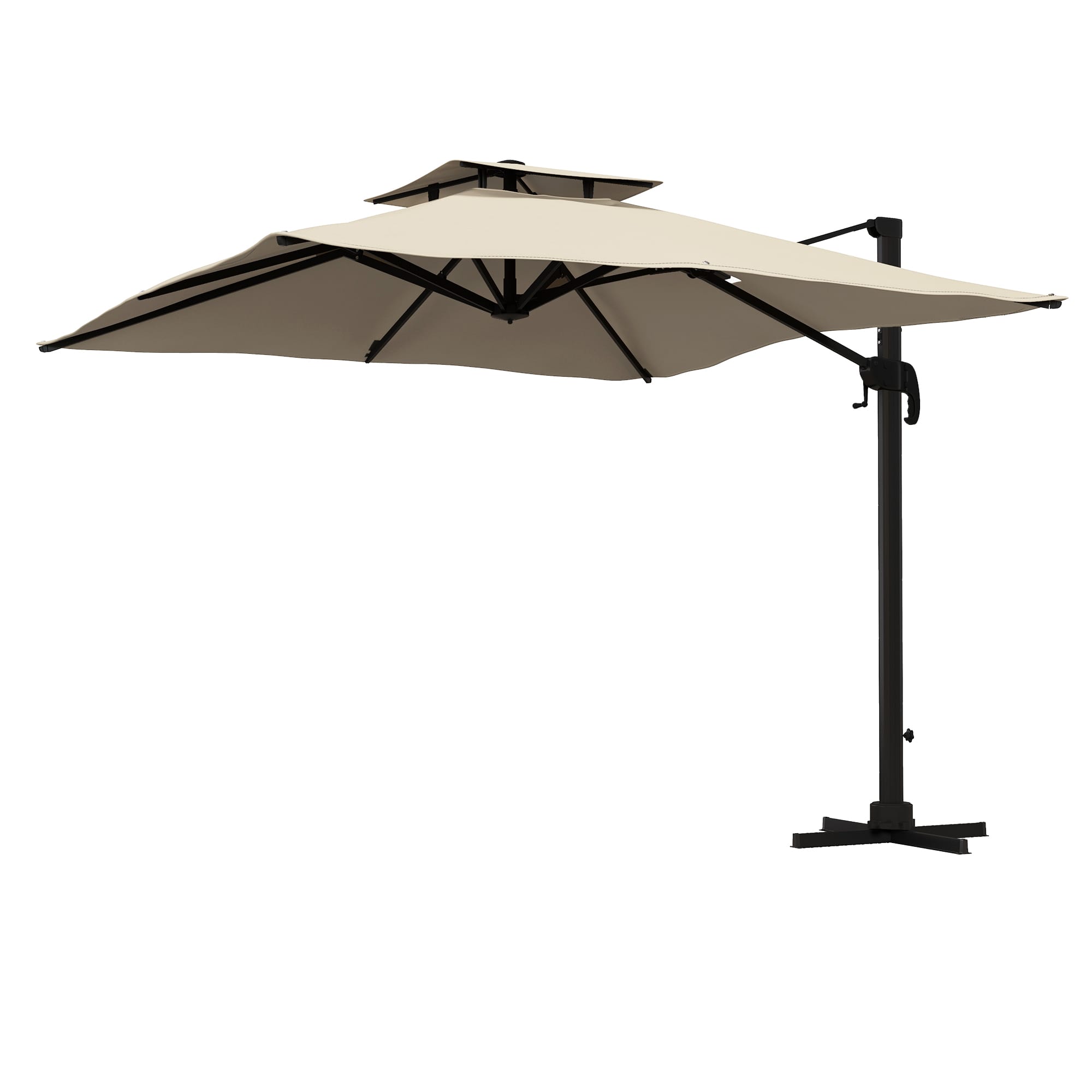 Outsunny Parasol déporté carré 3 x 3 m