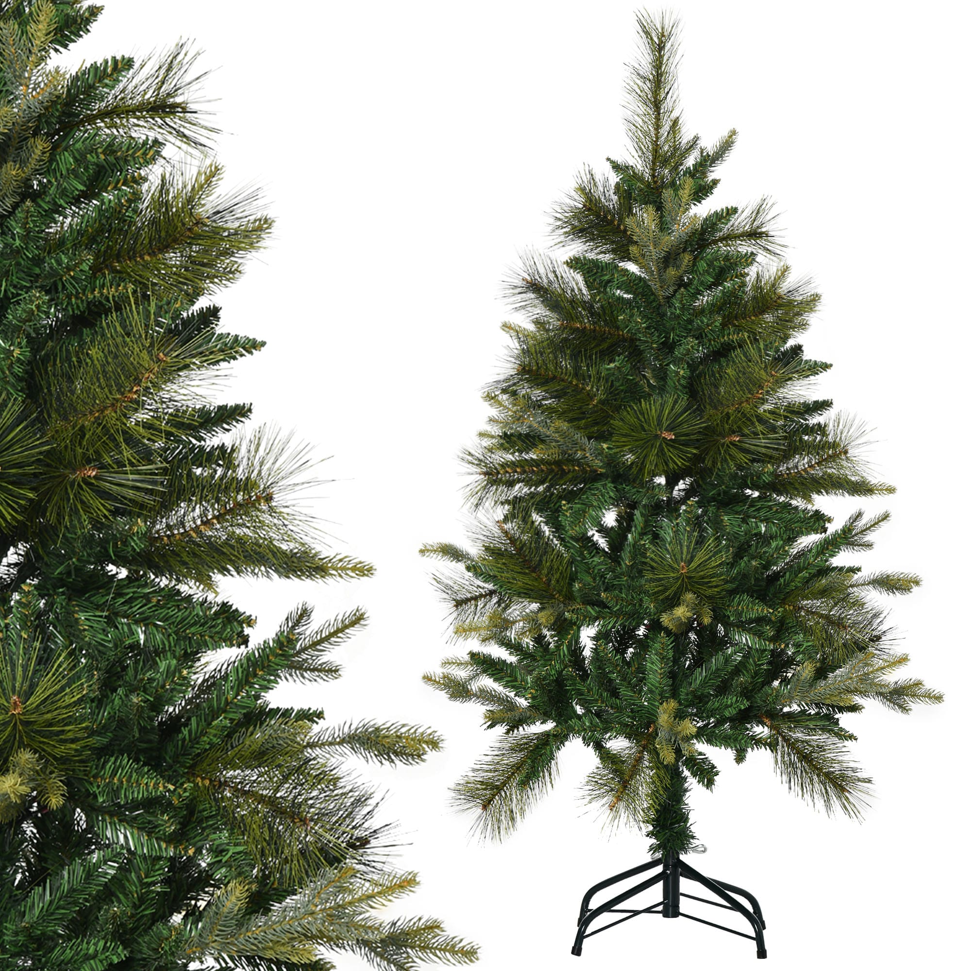 HOMCOM Sapin arbre de Noël artificiel 120 cm 260 branches + support pied vert