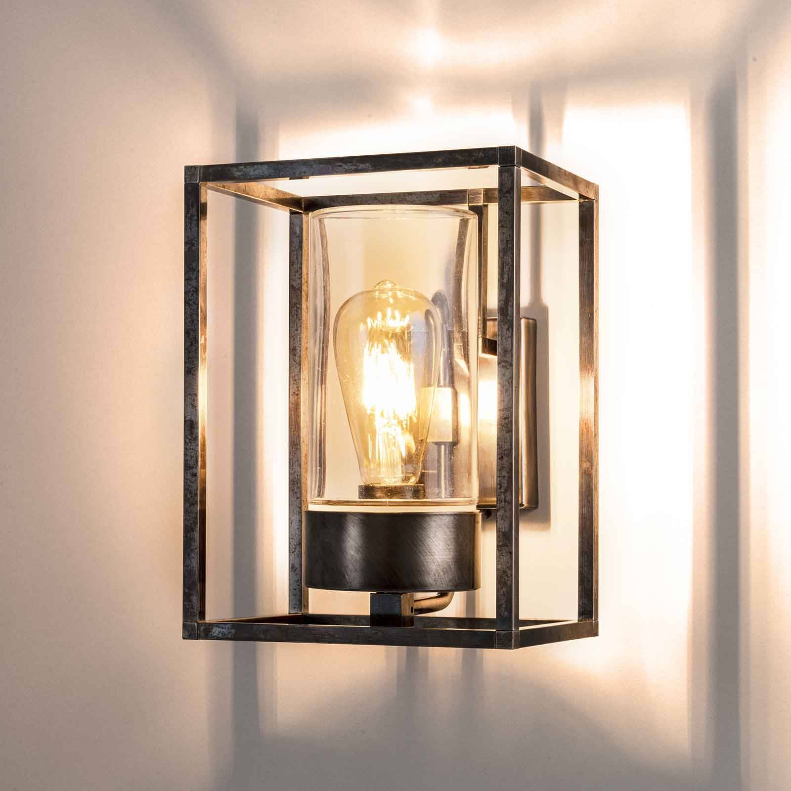 Moretti Luce Applique d'extérieur Cubic³ 3363 nickel antique/clair