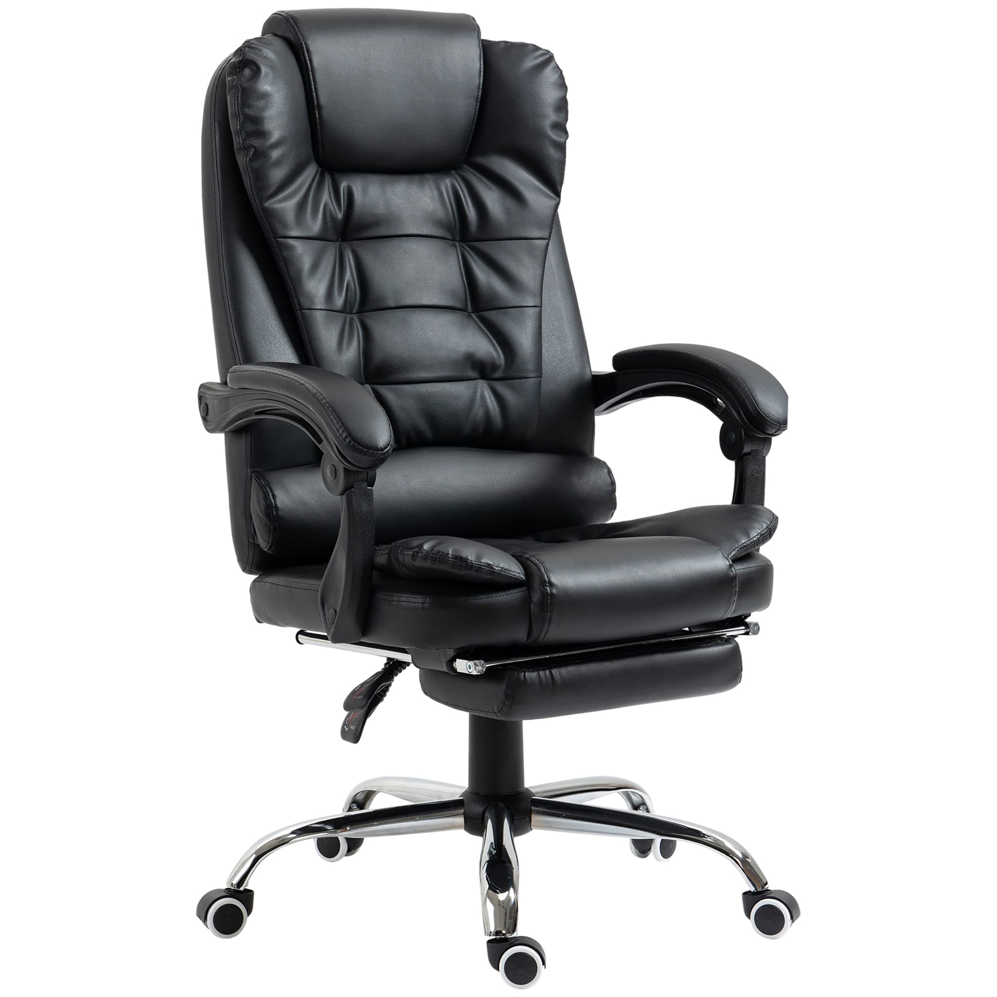 HOMCOM Fauteuil de bureau fauteuil manager grand confort dossier inclinable roulettes P.U 64