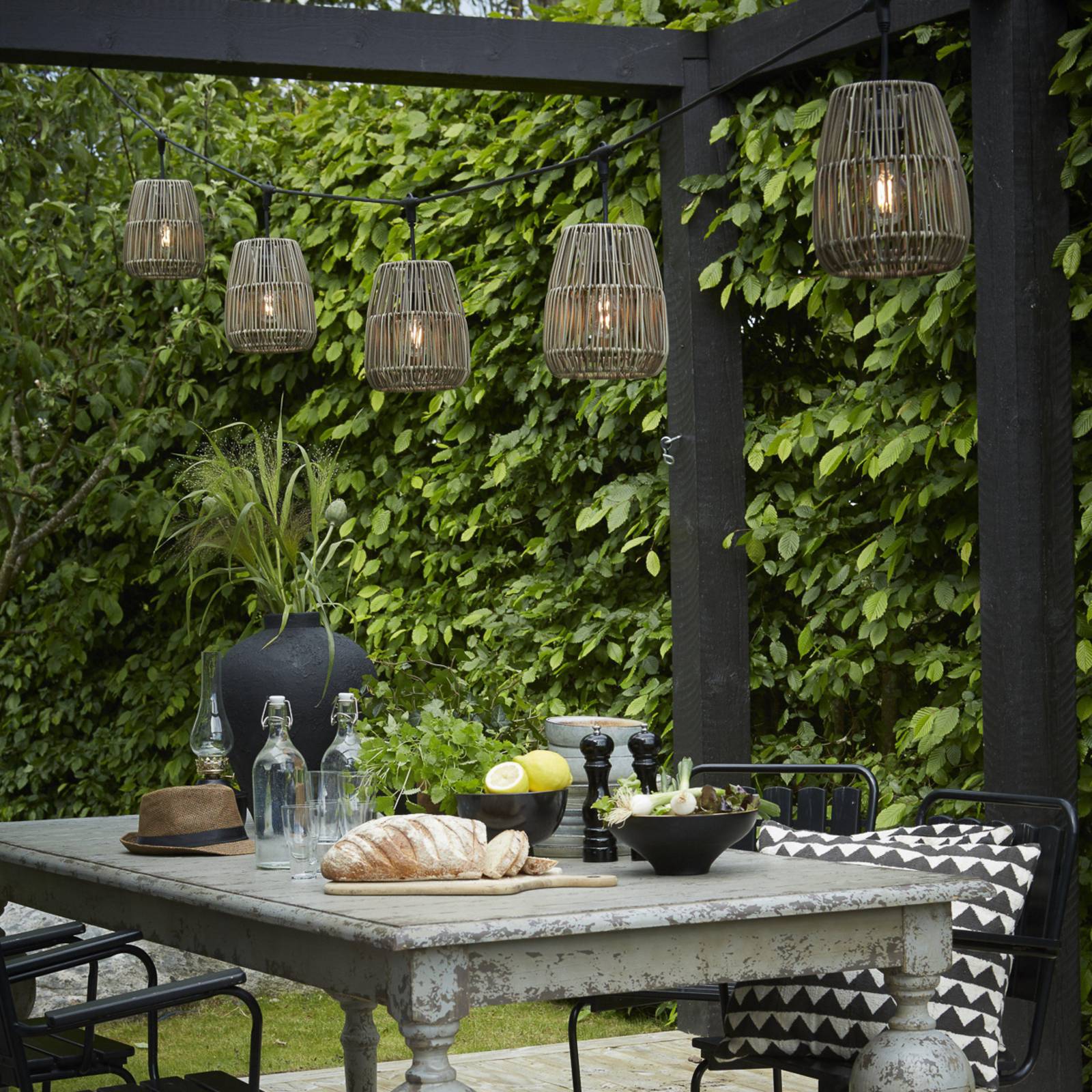 PR Home Saigon Guirlande lumineuse d'extérieur à 5 lampes