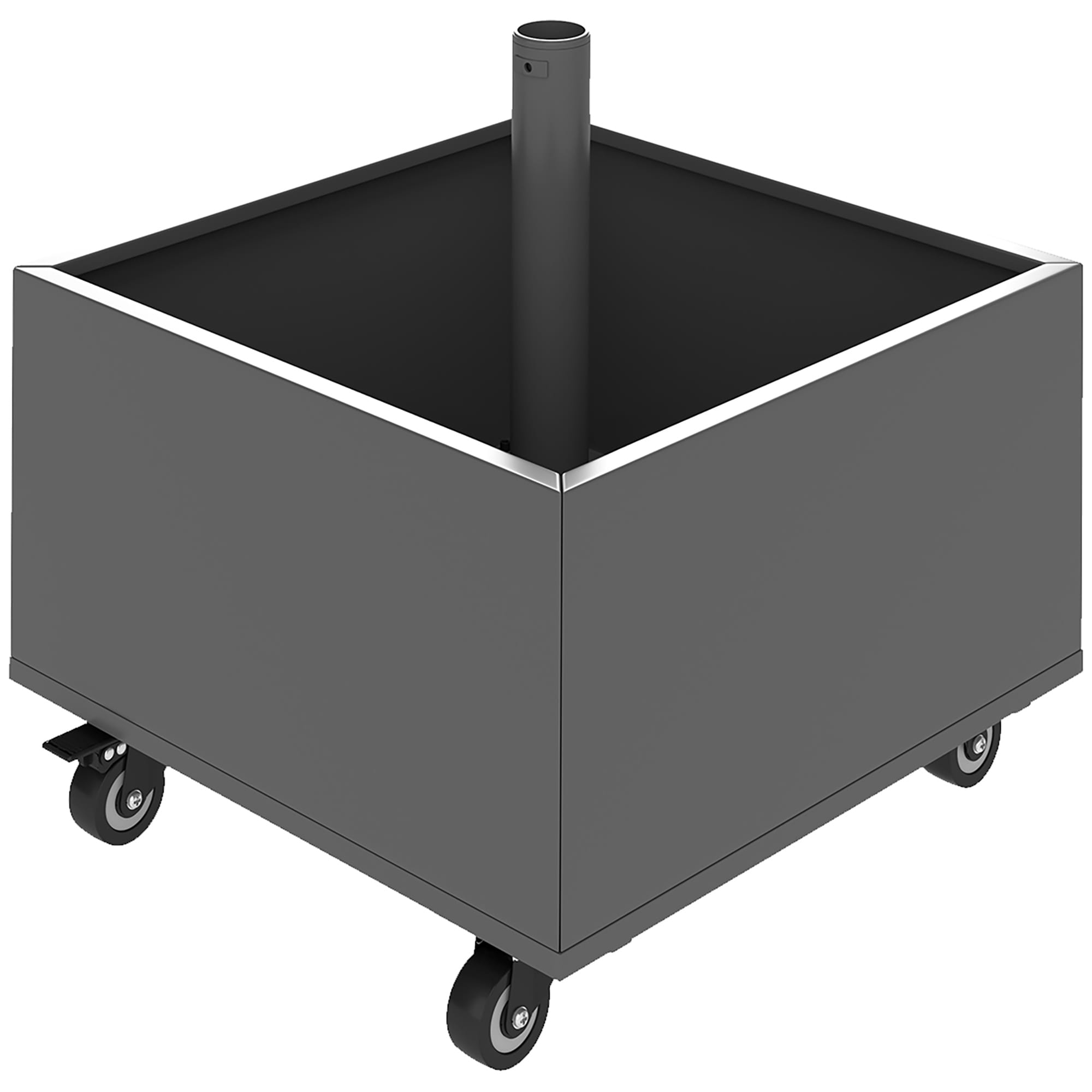 Outsunny Pied de parasol 2 en 1 support parasol avec roues universelles trous de drainage bac à fleurs 50 x 50 x 46 cm gris foncé Outsunny Pied de parasol 2 en 1 support parasol avec roues universelles trous de drainage bac à fleurs 50 x 50 x 46 cm gris foncé