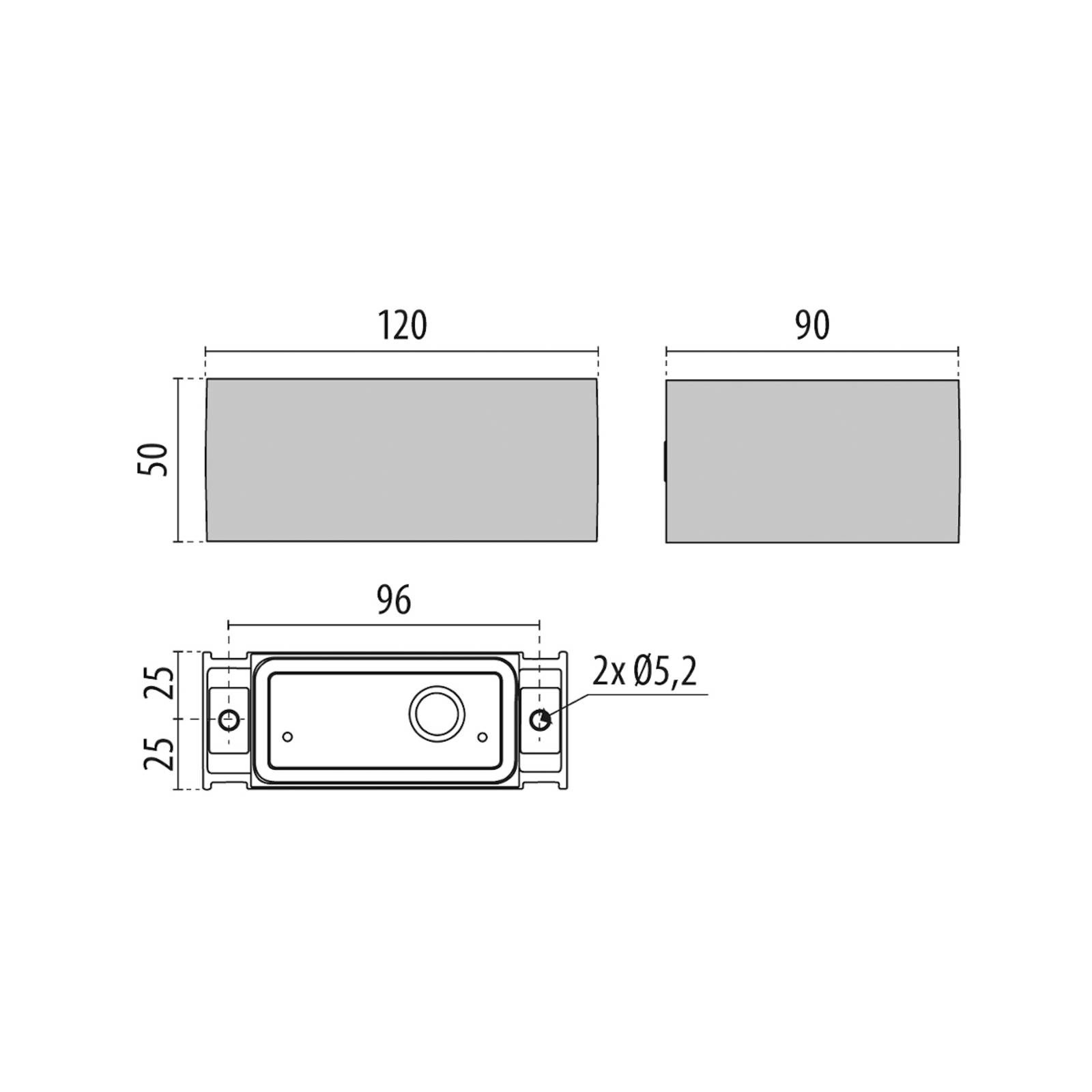 Performance in Lighting Applique d'extérieur LED Orion H M anthracite 840