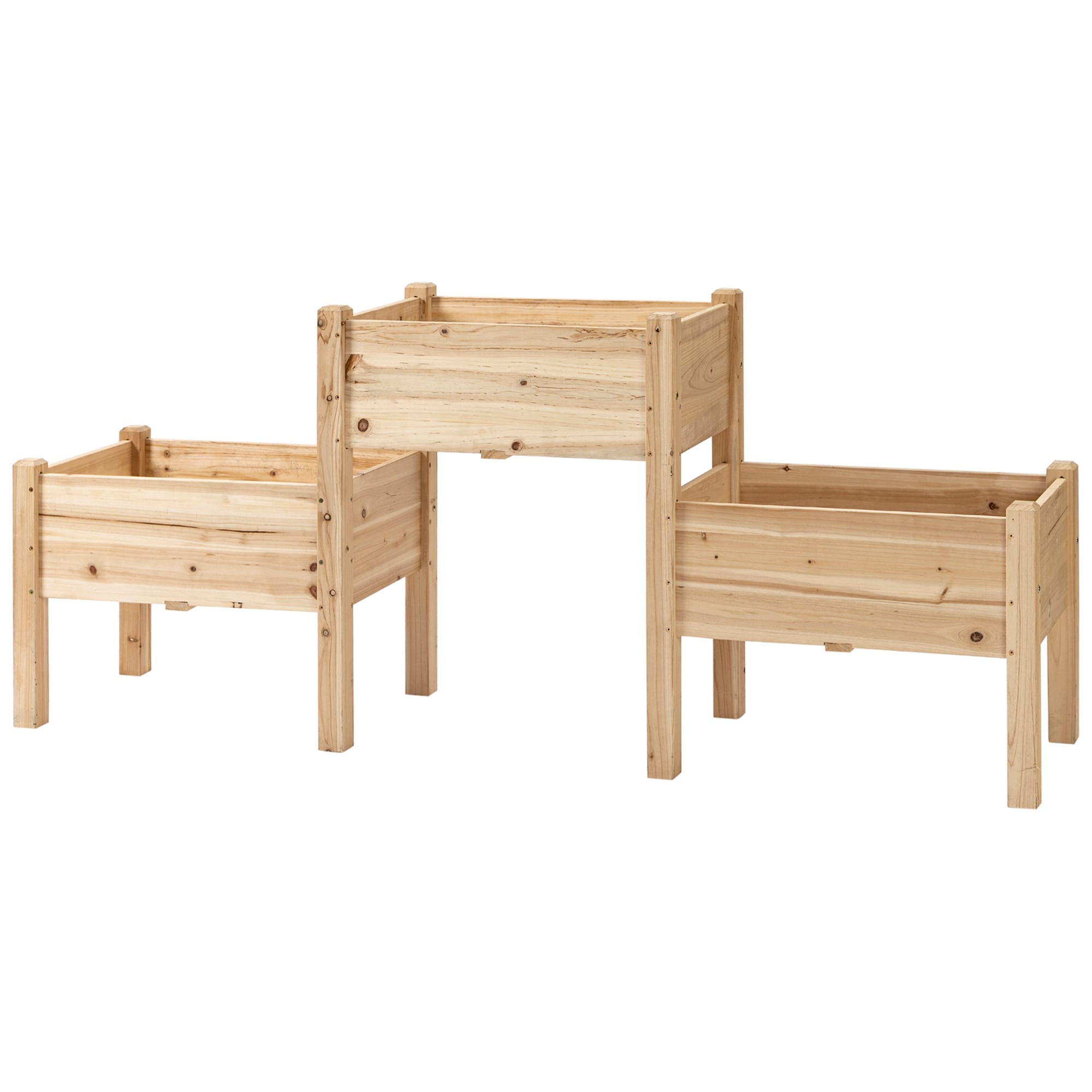 Outsunny Jardinière sur pieds carré potager surélevé 3 lits de culture de jardin dim. 184L x 45l x 80H cm inserts d’irrigation inclus bois Outsunny Jardinière sur pieds carré potager surélevé 3 lits de culture de jardin dim. 184L x 45l x 80H cm inserts d'irrigation inclus bois