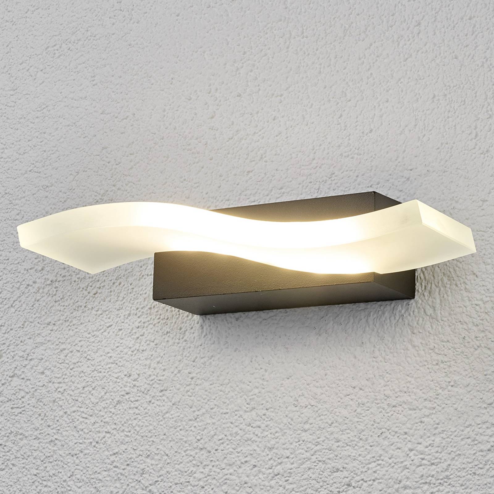 Lindby Applique d'extérieur LED ondulée Jirka
