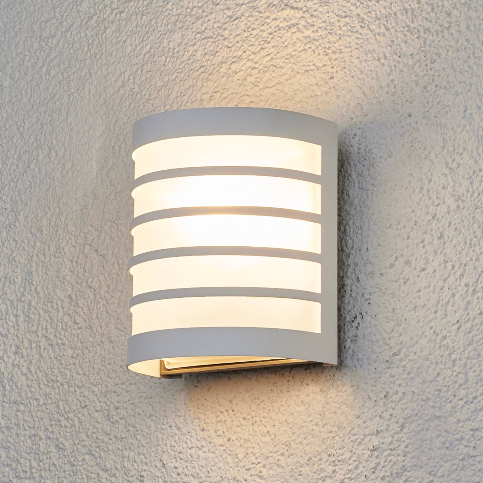 Lindby Applique d'extérieur Calin blanc à rayures