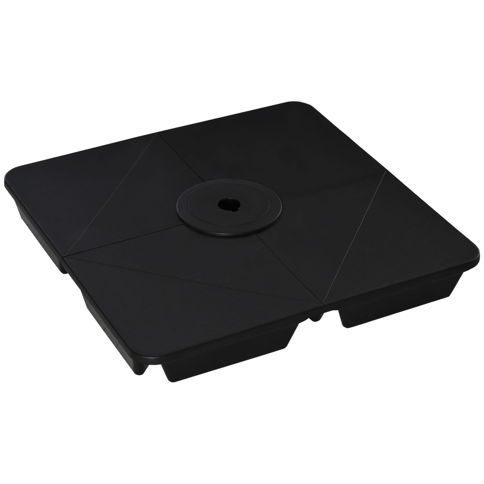 Outsunny Poids de supports pour parasol base pied de parasol 4 plaques durable PP 89 x 89 x 11 cm noir-AOSOM.fr
