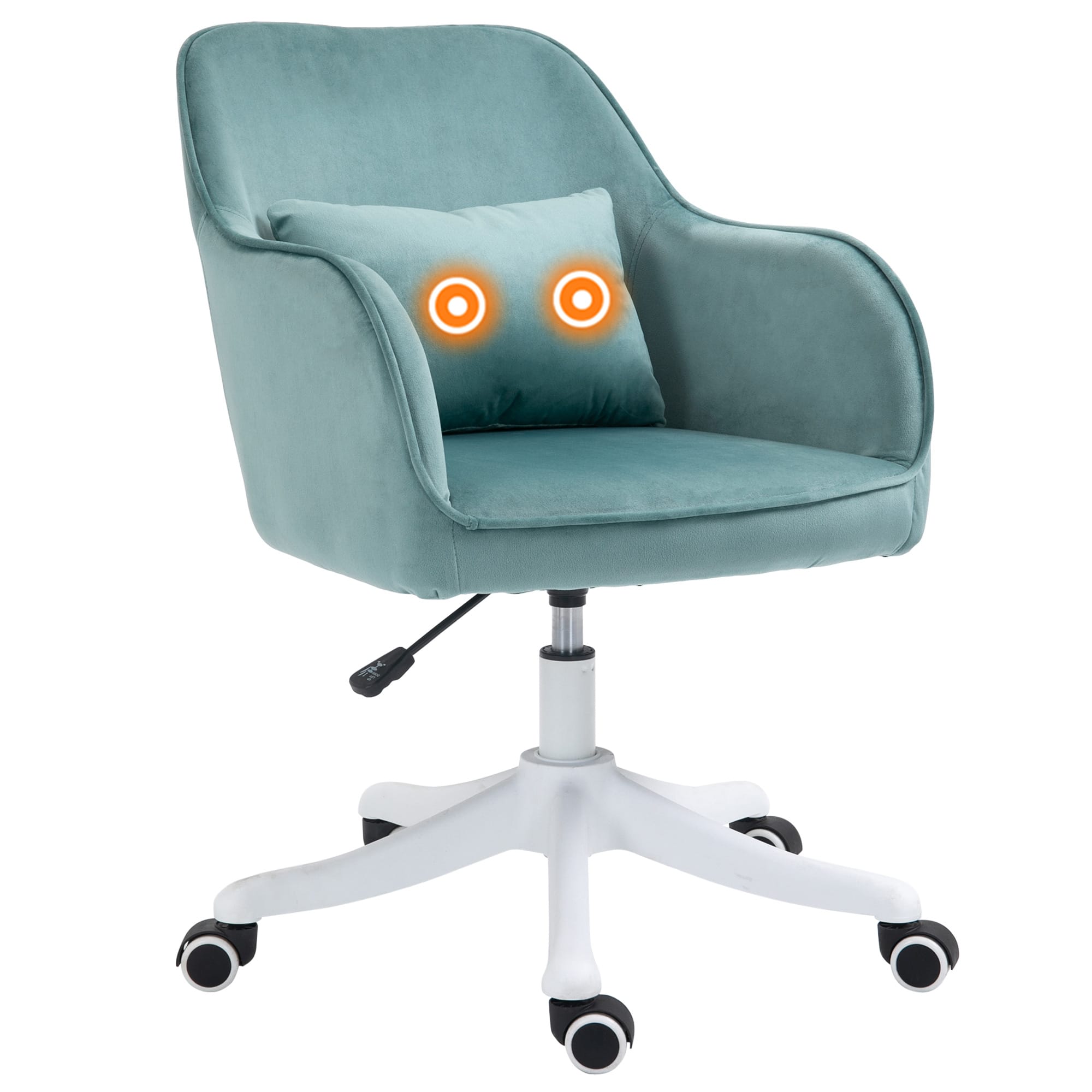 HOMCOM Chaise de bureau ergonomique fauteuil de bureau massant coussin lombaire intégré hauteur réglable pivotante 360° vert Aosom France HOMCOM Chaise de bureau ergonomique fauteuil de bureau massant coussin lombaire intégré hauteur réglable pivotante 360° vert Aosom France