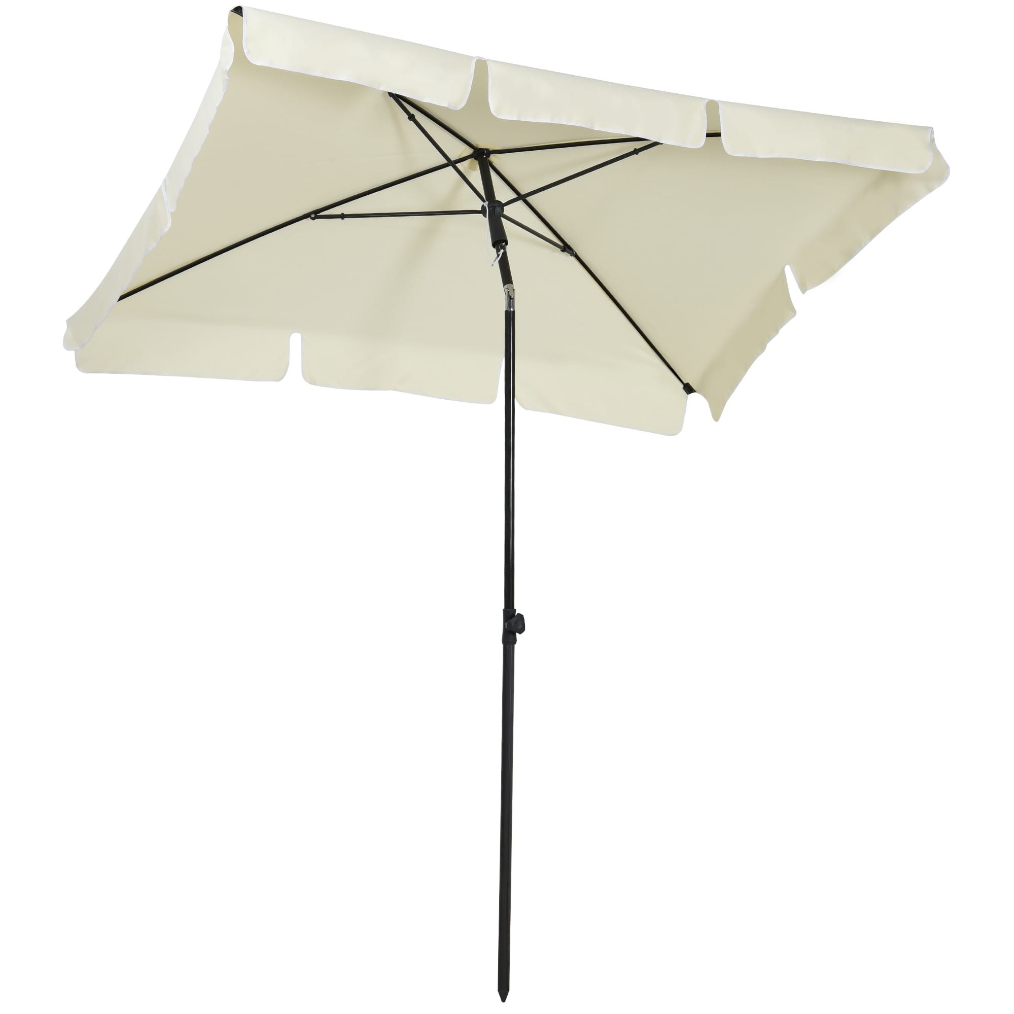 Outsunny Parasol rectangulaire inclinable alu métal polyester haute densité diamètre 2 m beige clair