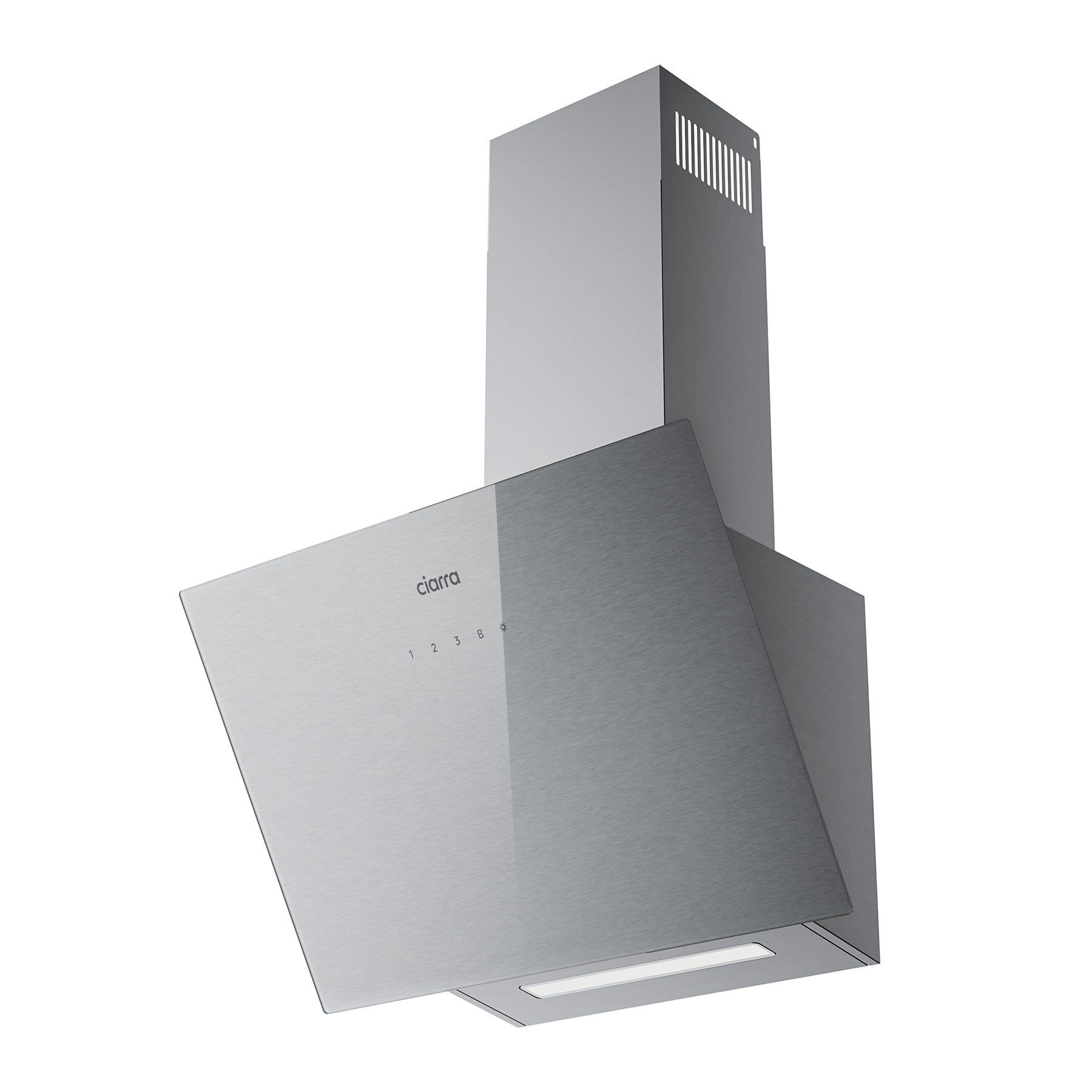 Ciarra Hotte Murale 60cm en Verre Brossé Commande App/Wi-Fi