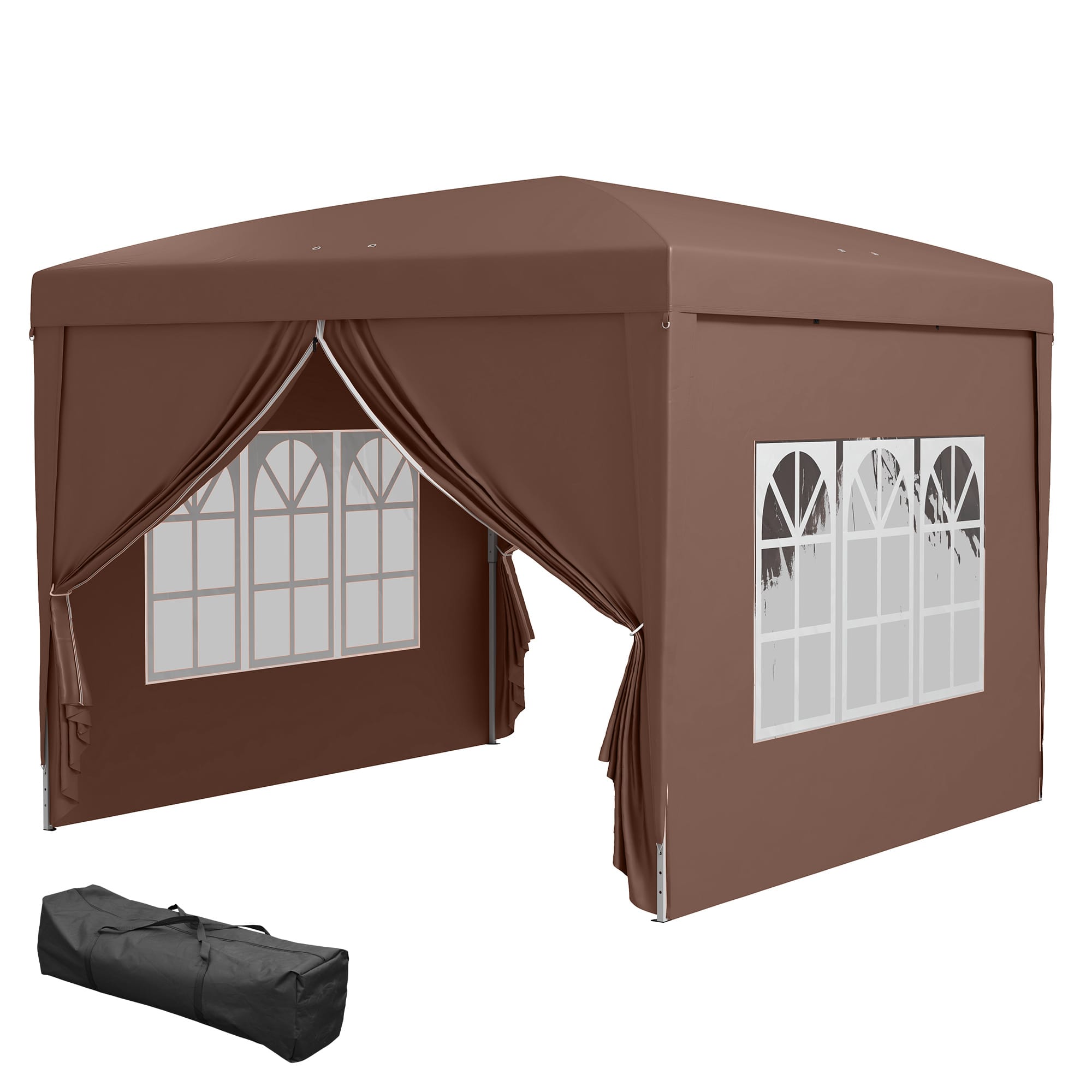 Outsunny Pavillon 3 x 3 m avec 4 parois latérales