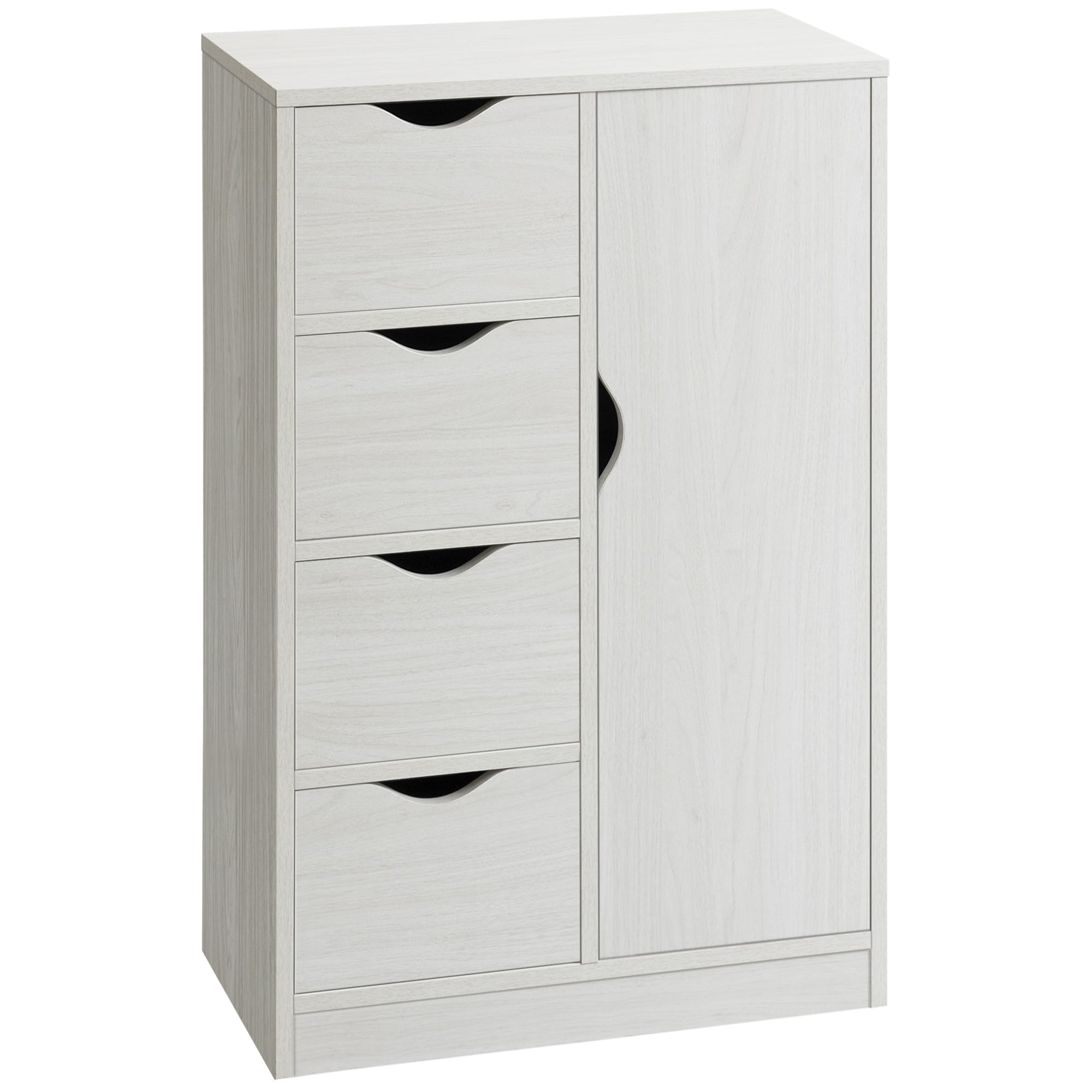 HOMCOM Meuble de Rangement Buffet Commode Moderne 1 Placard et 4 tiroirs - Panneaux Particules - pour Salon