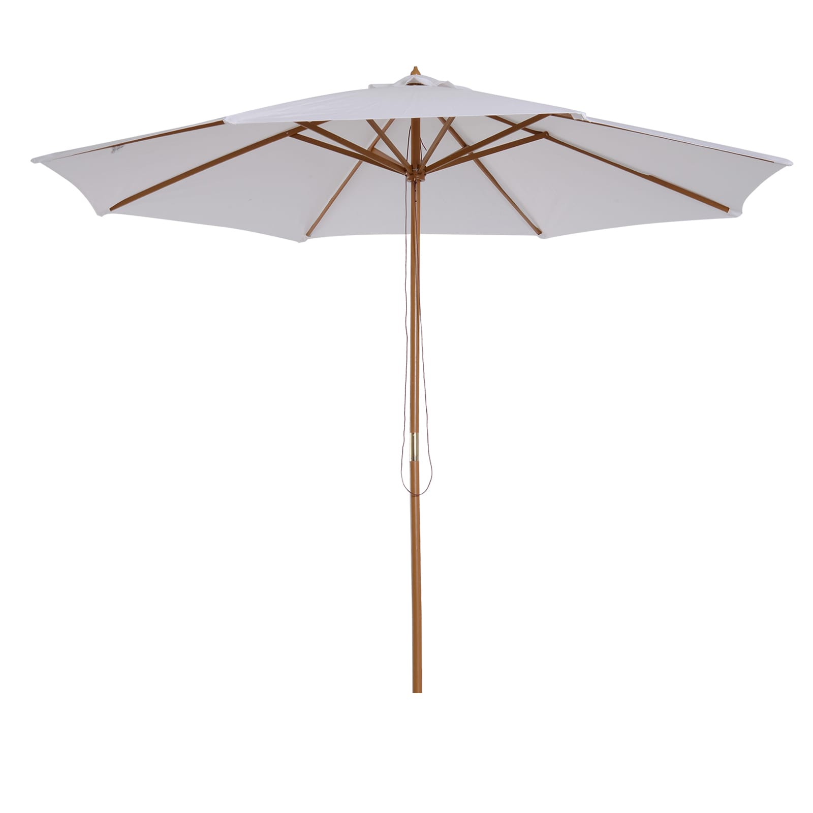 Homcom Parasol Droit octogonal parasol de jardin extérieur Bois Polyester Haute densité 180 g/m² diamètre 3 m crème