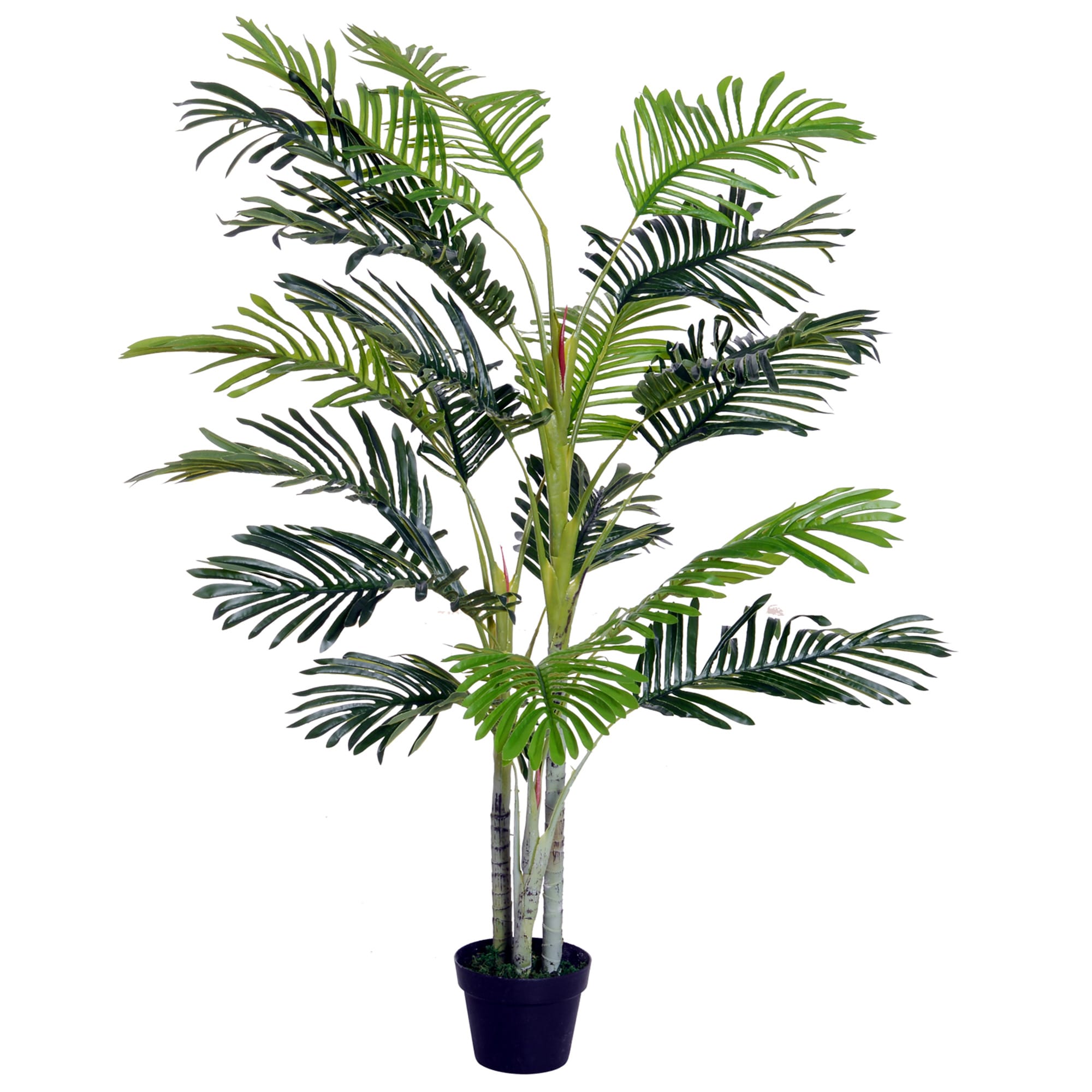 Outsunny Palmier artificiel hauteur 150 cm arbre artificiel décoration plastique fil de fer pot inclus vert aosom france