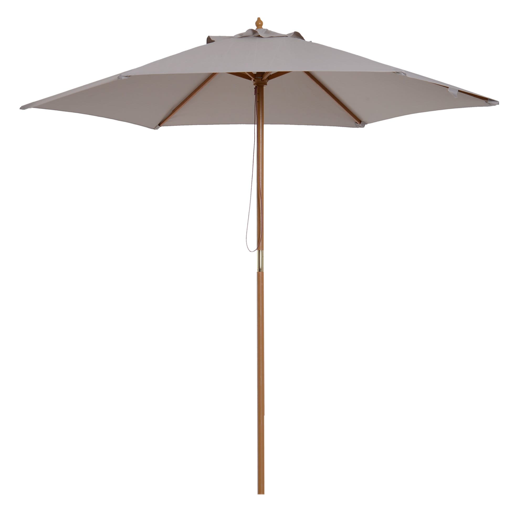 Outsunny Parasol droit rond grande taille de jardin Ø 2