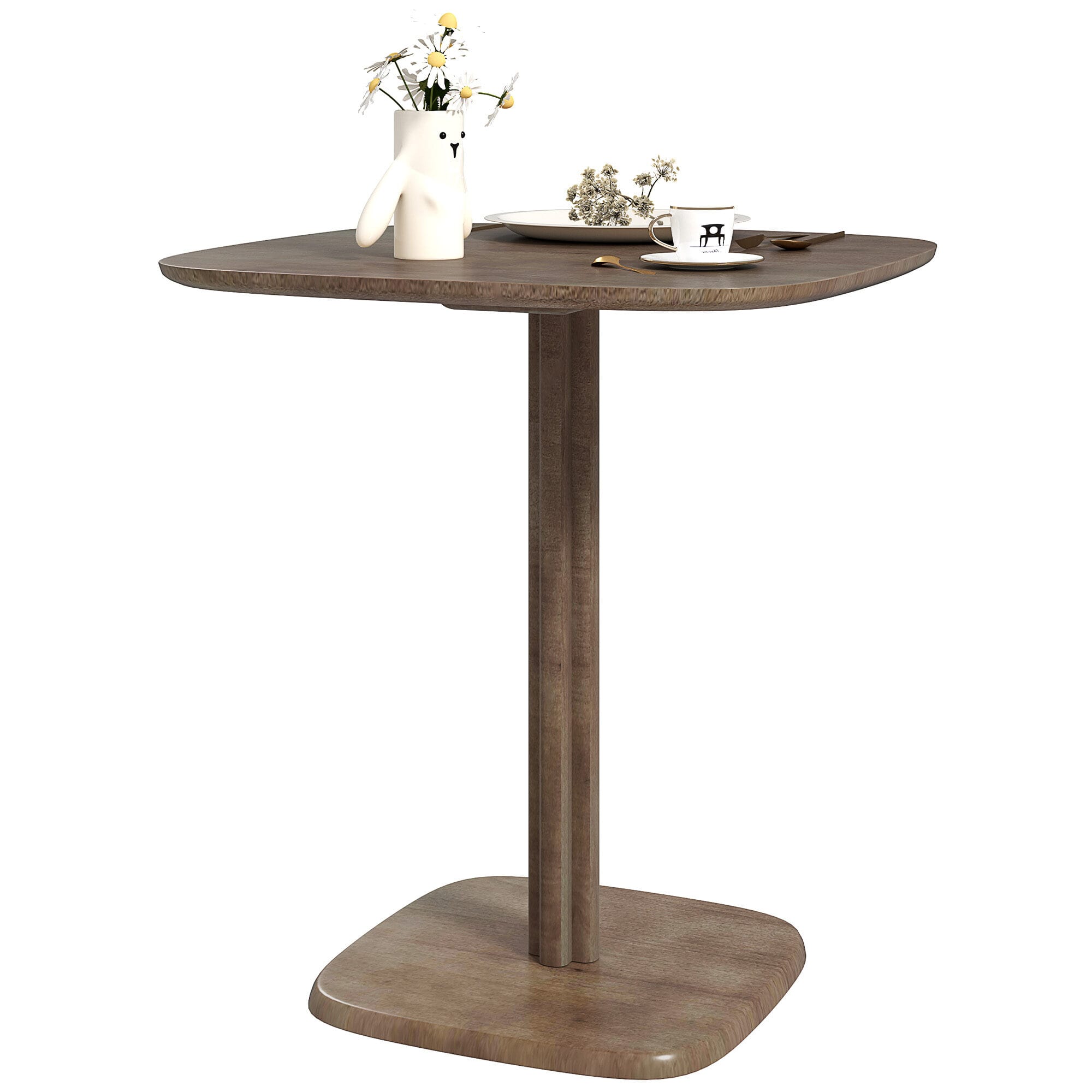 HOMCOM Table à manger pour 4 personne table de cuisine carrée style moderne avec plateau aspect bois