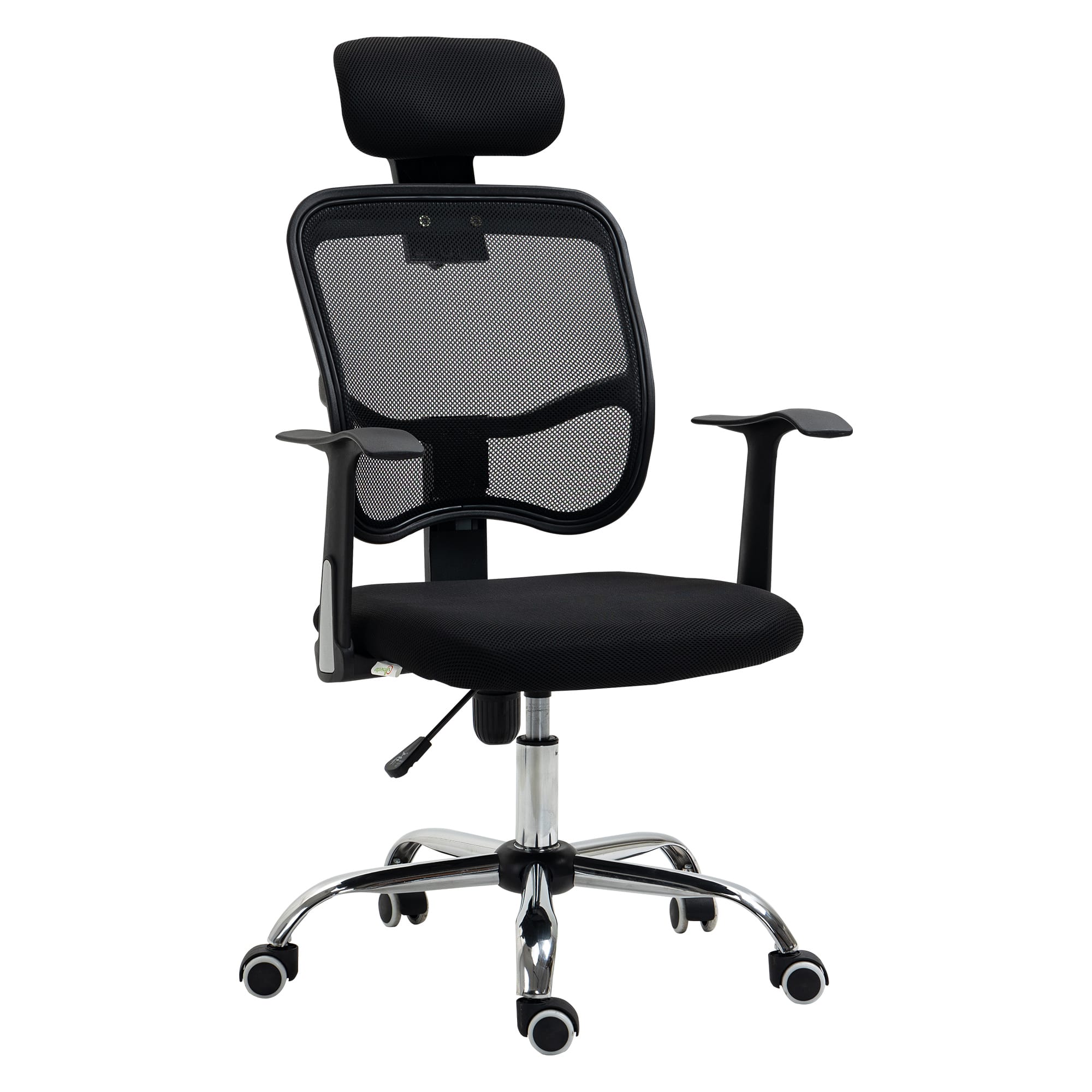 Vinsetto Chaise de bureau fauteuil pivontant à 360° ergonomique dossier inclinable hauteur réglable tétière maille 63 x 62 x 117 cm noir